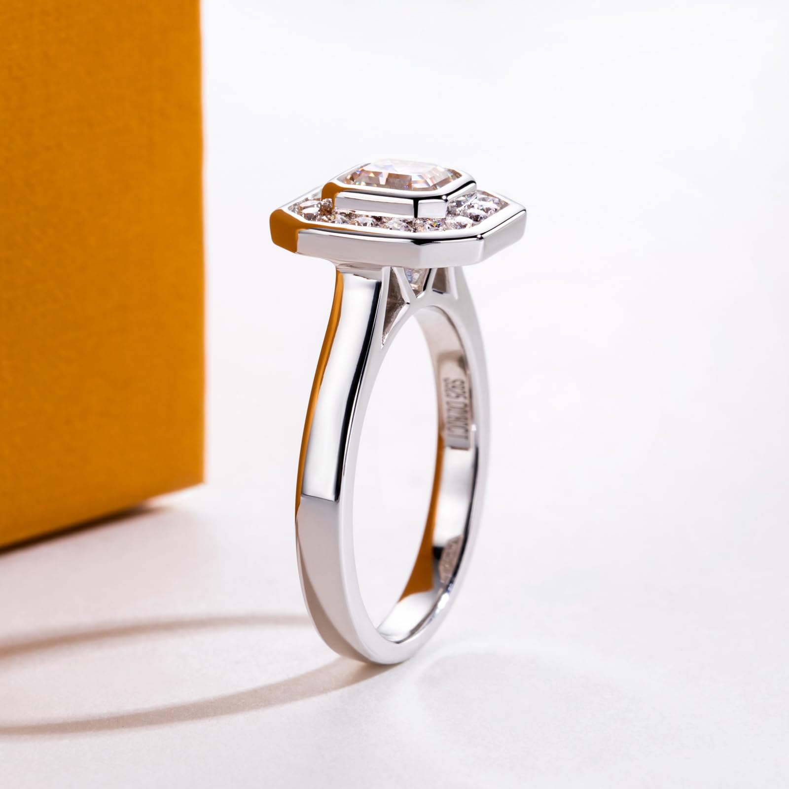 asscher cut diamond ring, solitaire rings, halo rings, gold rings, emerald cut engagement ring, gold rings for women, 14k gold rings, white gold rings, lab grown diamond rings, diamond rings for women, diamond rings, valentines gift for her, birthday gift for her, moissanite rings, 925 silver rings