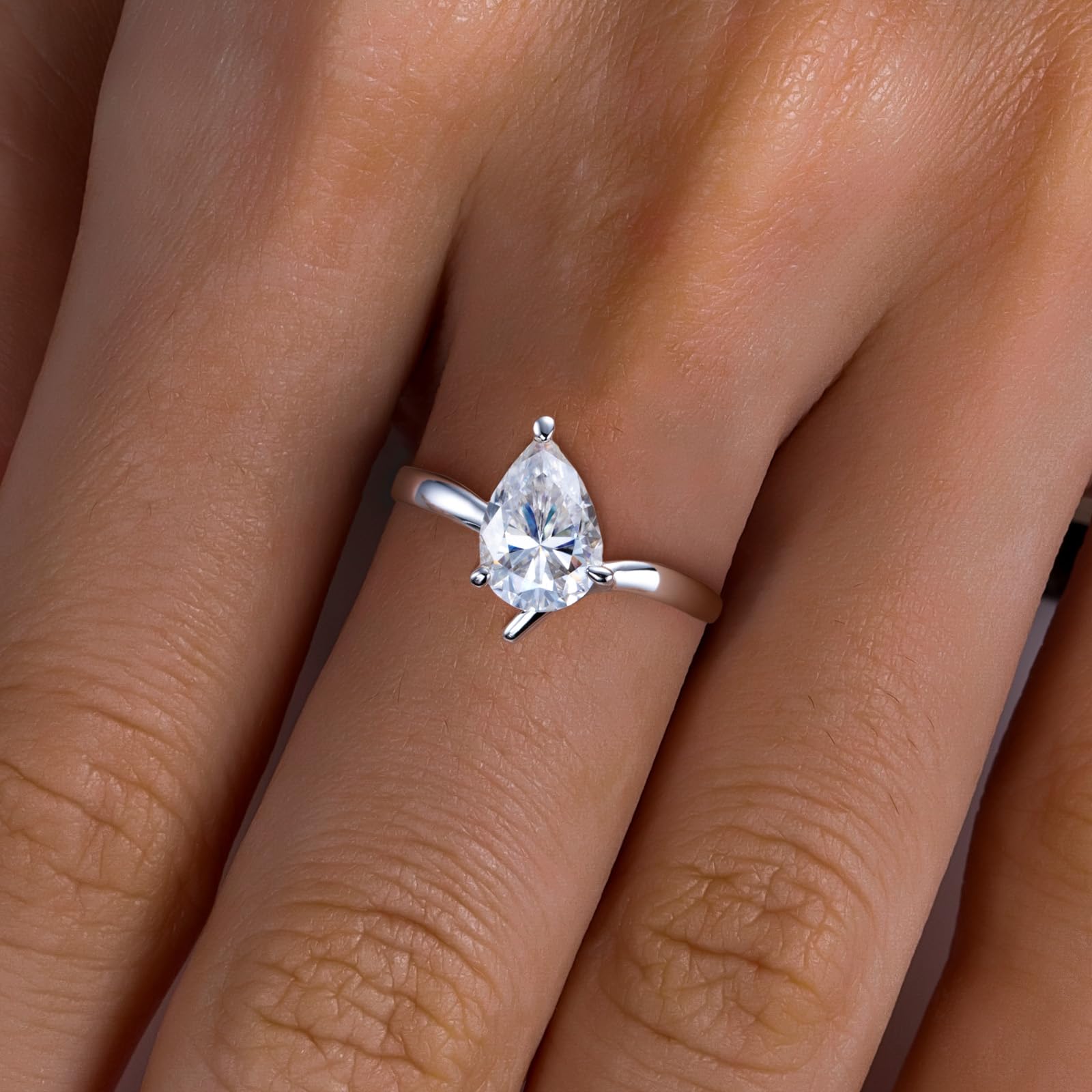 pear cut diamond ring, pear cut engagement ring, solitaire rings, halo rings, gold rings, engagement rings, engagement rings for women, moissanite engagement rings, gold rings for women, 14k gold rings, white gold rings, lab grown diamond rings, diamond rings for women, diamond rings, valentines gift for her, birthday gift for her, moissanite rings, 925 silver rings