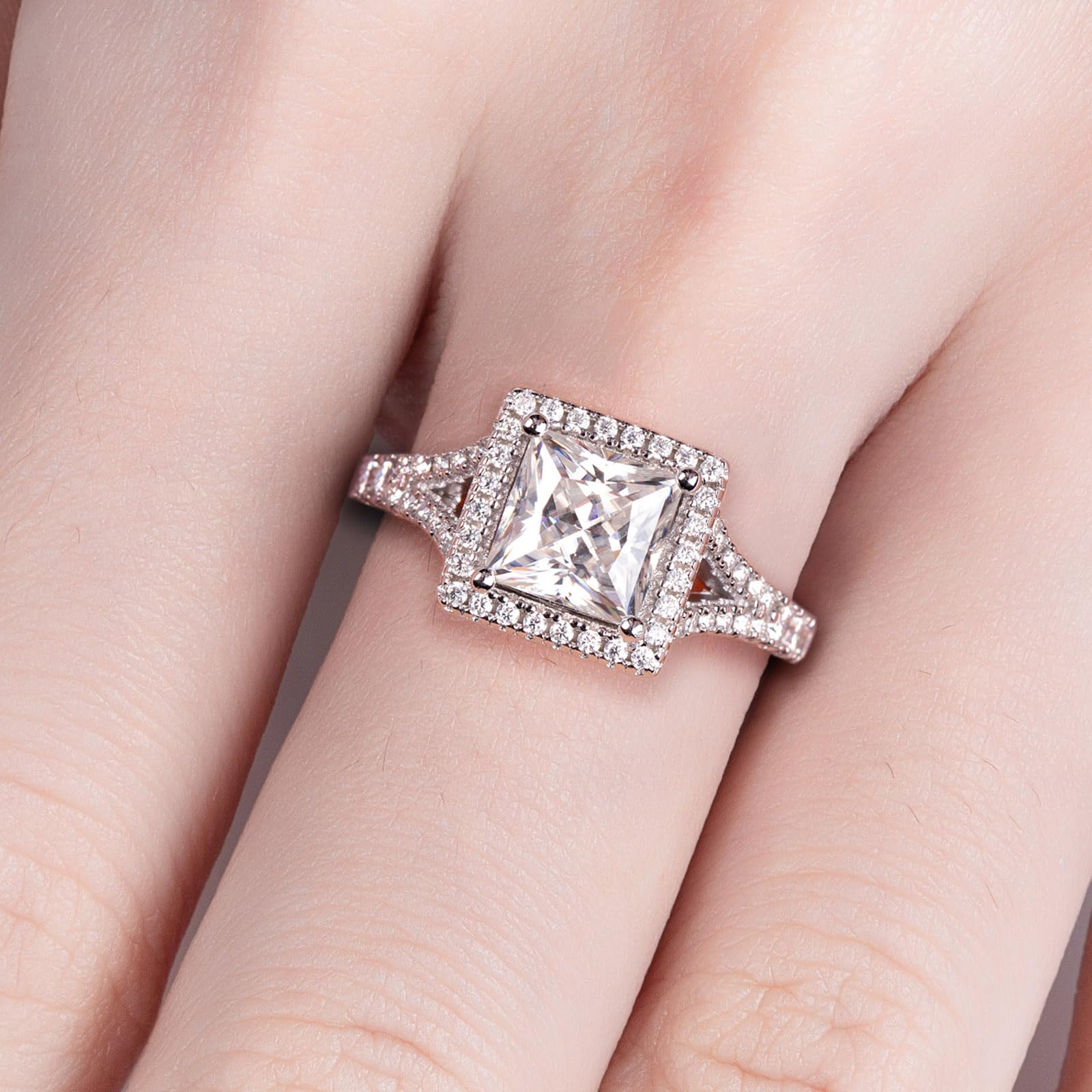 princess cut diamond ring, solitaire rings, halo rings, gold rings, princess cut engagement ring, gold rings for women, 14k gold rings, white gold rings, lab grown diamond rings, diamond rings for women, diamond rings, valentines gift for her, birthday gift for her, moissanite rings, 925 silver rings