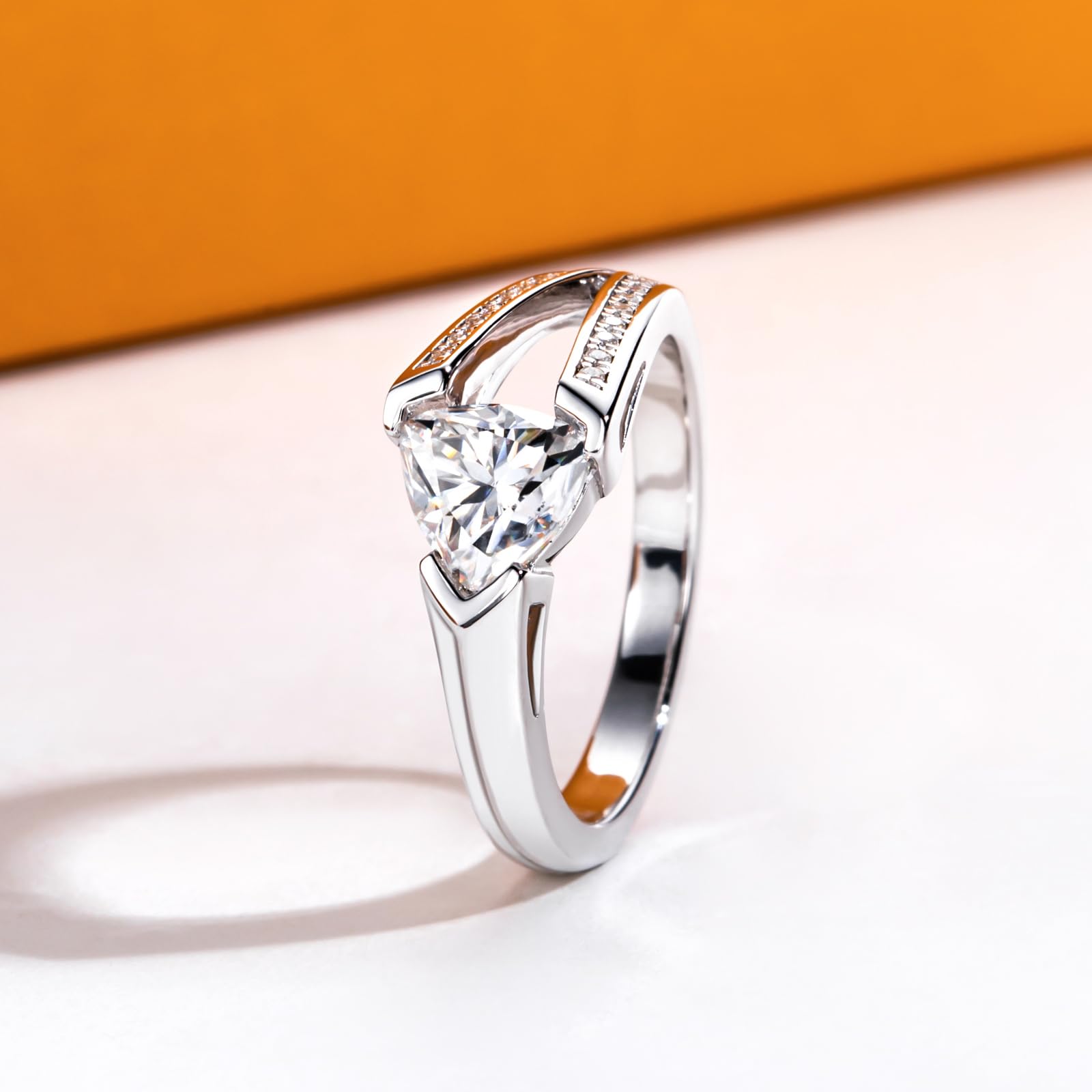trillion cut diamond ring, unique engagement ring, solitaire rings, halo rings, gold rings, engagement rings, engagement rings for women, moissanite engagement rings, gold rings for women, 14k gold rings, white gold rings, lab grown diamond rings, diamond rings for women, diamond rings, valentines gift for her, birthday gift for her, moissanite rings, 925 silver rings