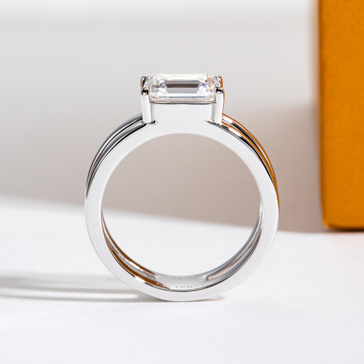 emerald cut diamond ring, three stone rings, radiant diamond ring, 1 carat emerald diamond ring, gold ring, 14k gold ring, white gold ring, rings, promise rings for her, anniversary ring, silver rings, sterling silver rings, valentines gift for her, birthday gift for her, lab grown diamonds, 925 silver rings, valentine special gift
