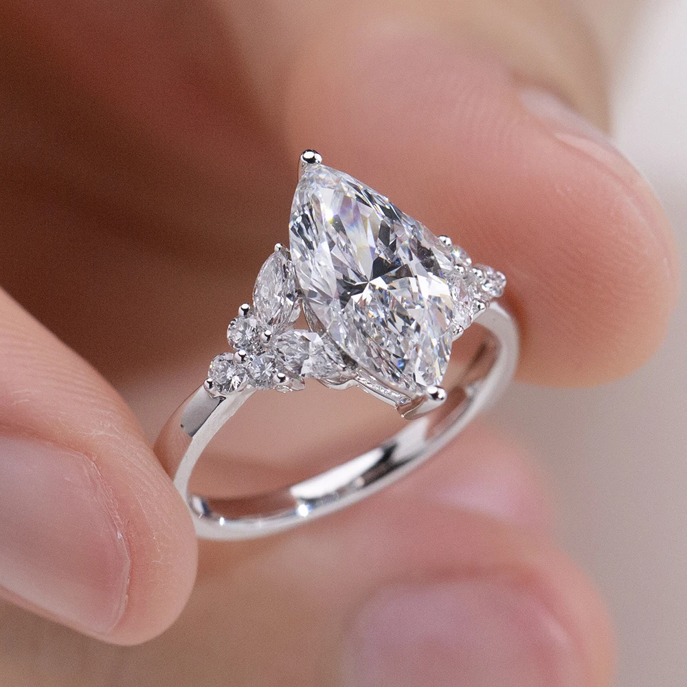 2.0 CT Marquise Cut Moissanite Custom Women's Wedding Ring
