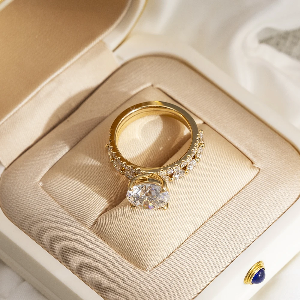 round moissanite ring gold, pavé band engagement ring, gold ring UK, lab grown diamond alternative, luxury engagement rings for women, moissanite jewelry USA, classic bridal ring, diamond look ring