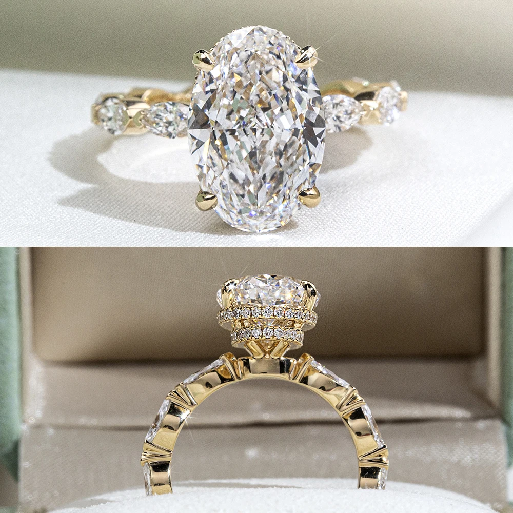 oval moissanite ring gold, oval engagement ring for women, gold plated ring USA, designer rings for women, lab grown diamond alternative, luxury bridal ring, moissanite jewelry UK, unique engagement ring