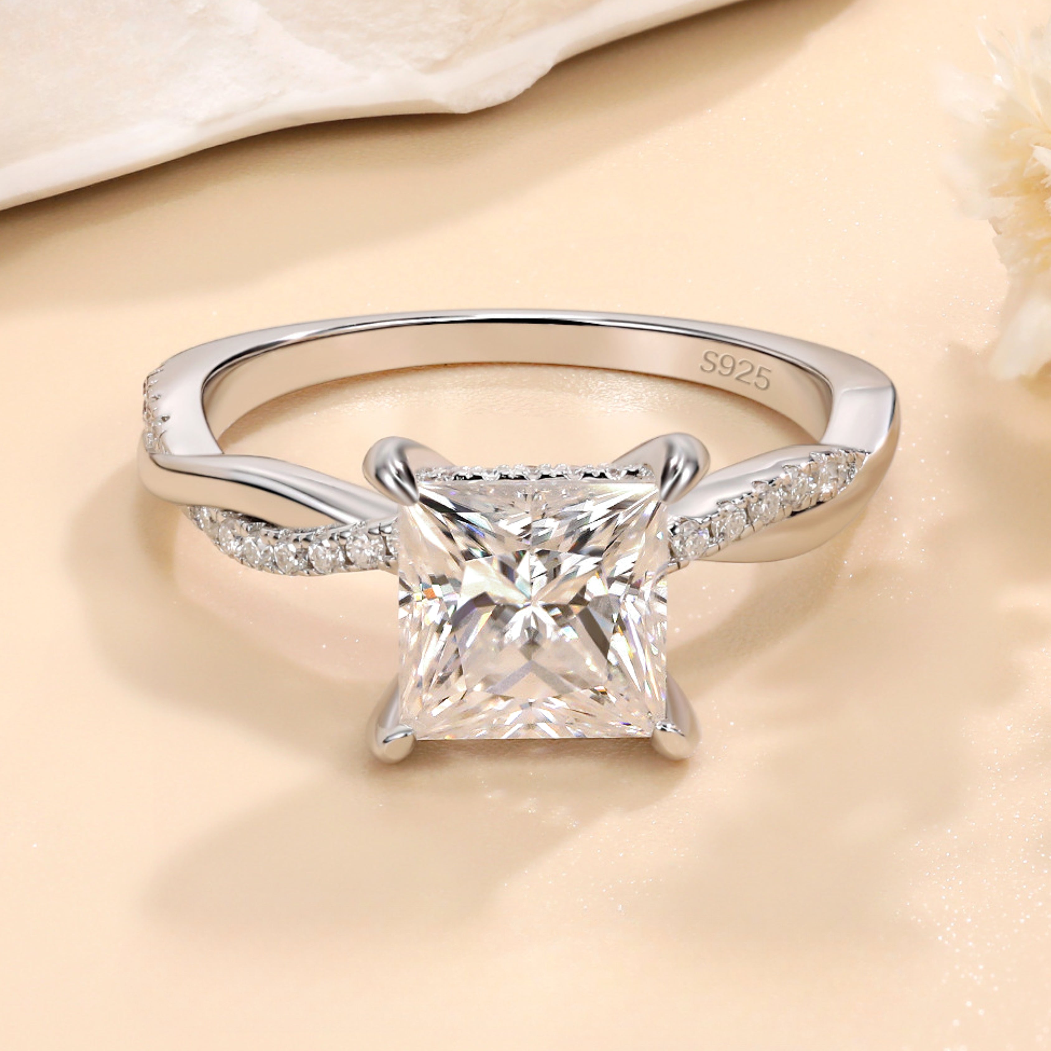 princess cut diamond ring, solitaire rings, halo rings, gold rings, princess cut engagement ring, gold rings for women, 14k gold rings, white gold rings, lab grown diamond rings, diamond rings for women, diamond rings, valentines gift for her, birthday gift for her, moissanite rings, 925 silver rings