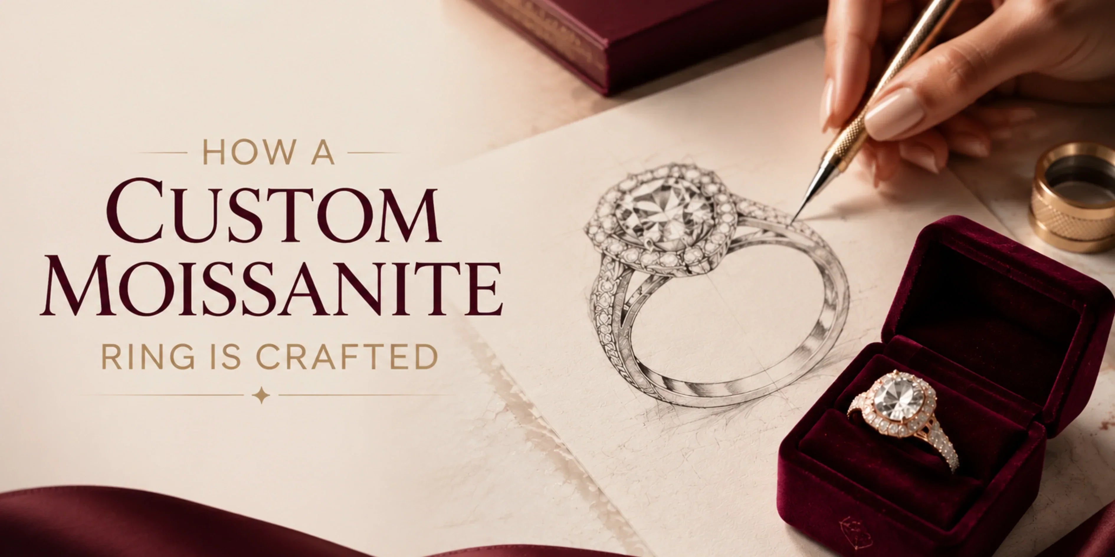 How a Custom Moissanite Ring Is Crafted, From First Sketch to Final Polish