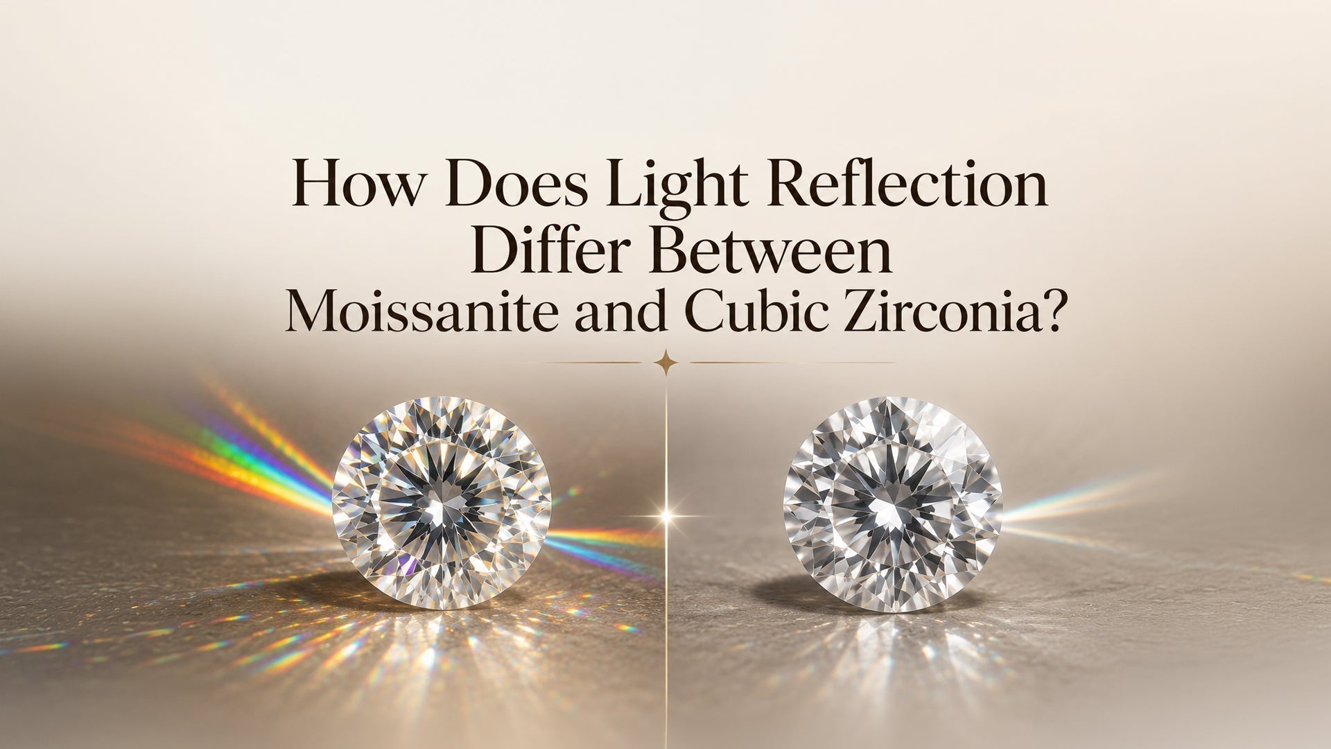 How Does Light Reflection Differ Between Moissanite and Cubic Zirconia?