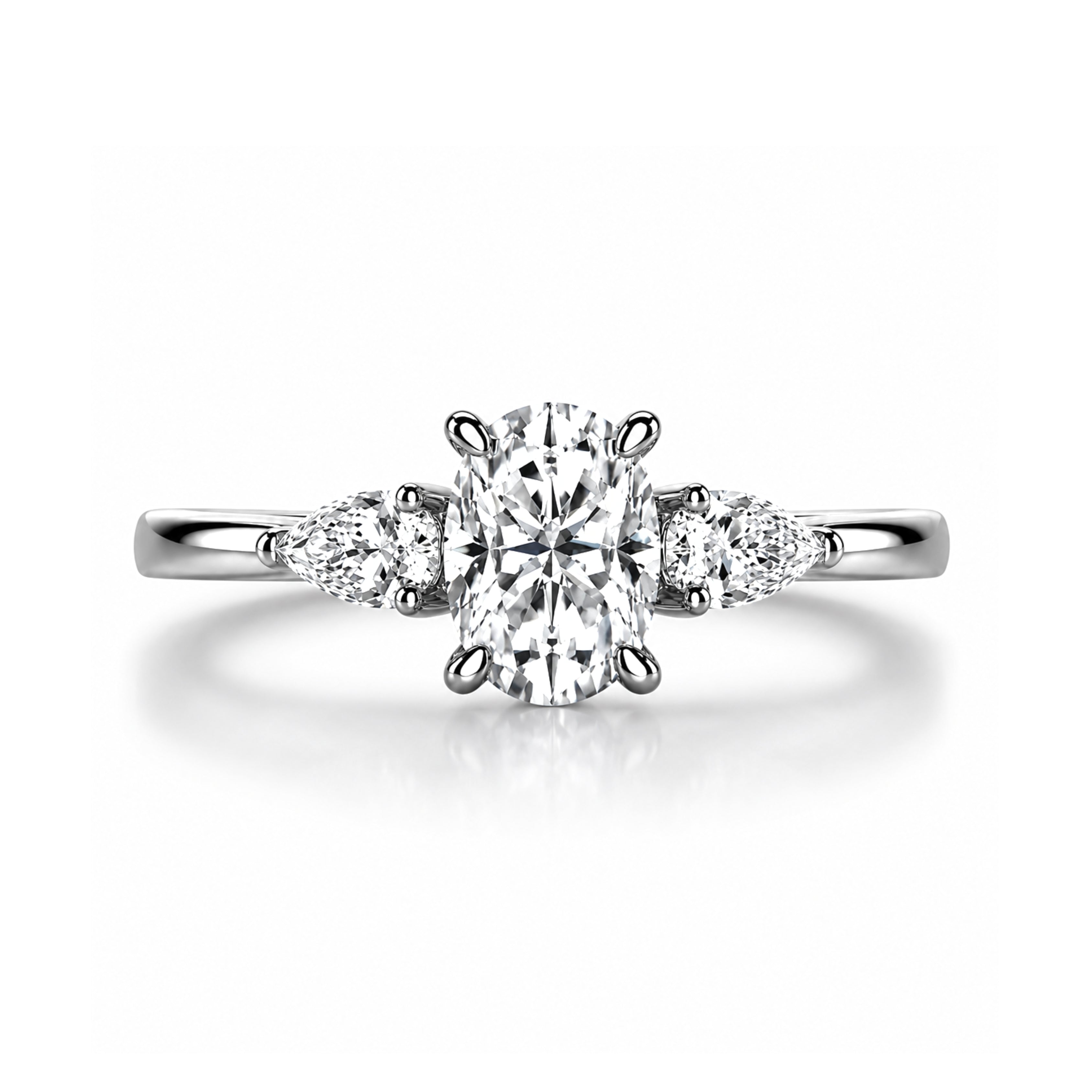 three stone rings, oval diamond ring, 1 carat oval diamond ring, gold ring, 14k gold ring, white gold ring, rings, promise rings for her, anniversary ring, silver rings, sterling silver rings, valentines gift for her, birthday gift for her, lab grown diamonds