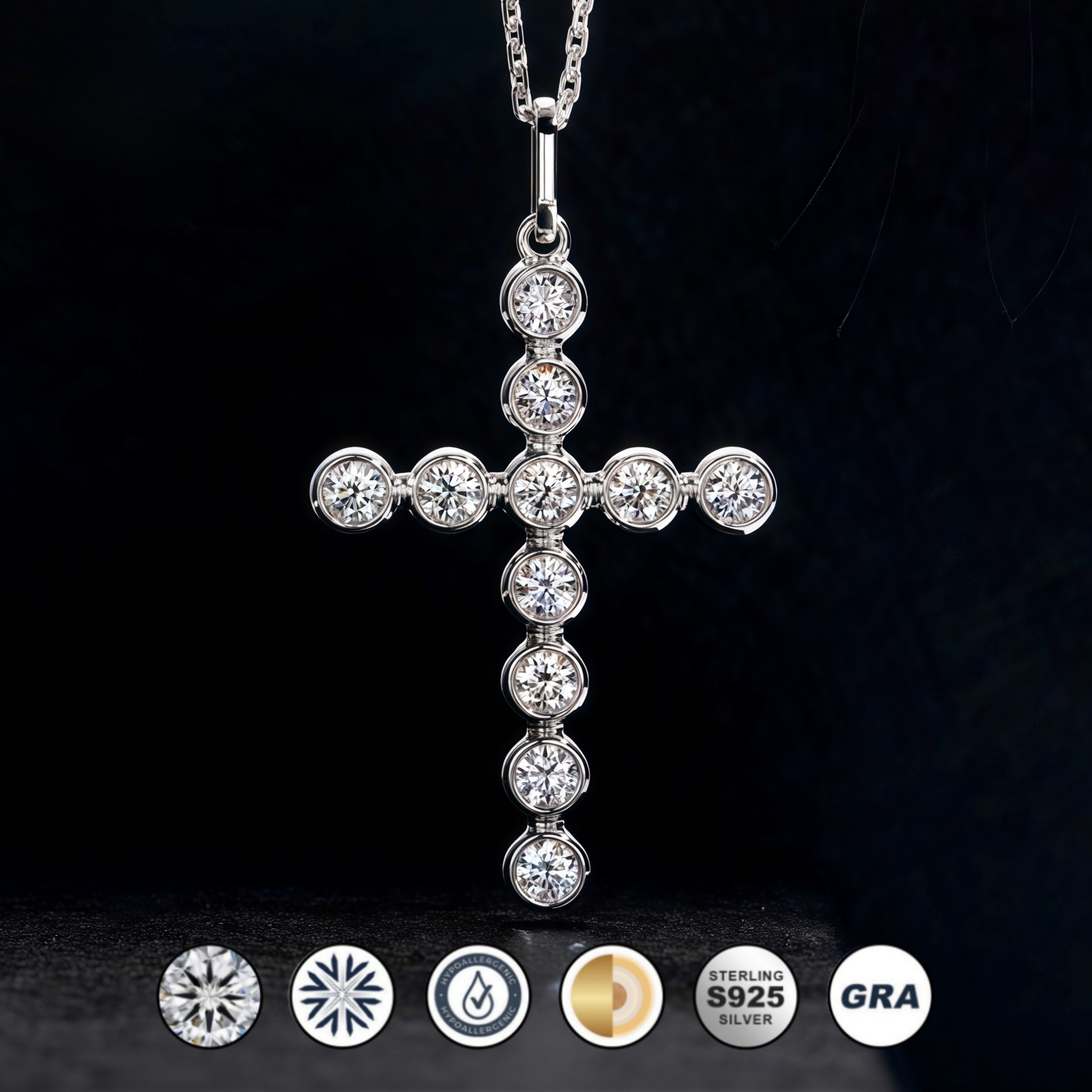 cross pendant, diamond cross pendant, cross pendant necklace, silver pendant necklace, diamond pendant, custom moissanite pendant, gold necklace, gold necklace women, white gold necklace, 14k gold necklace, valentines gift for her, birthday gift for her