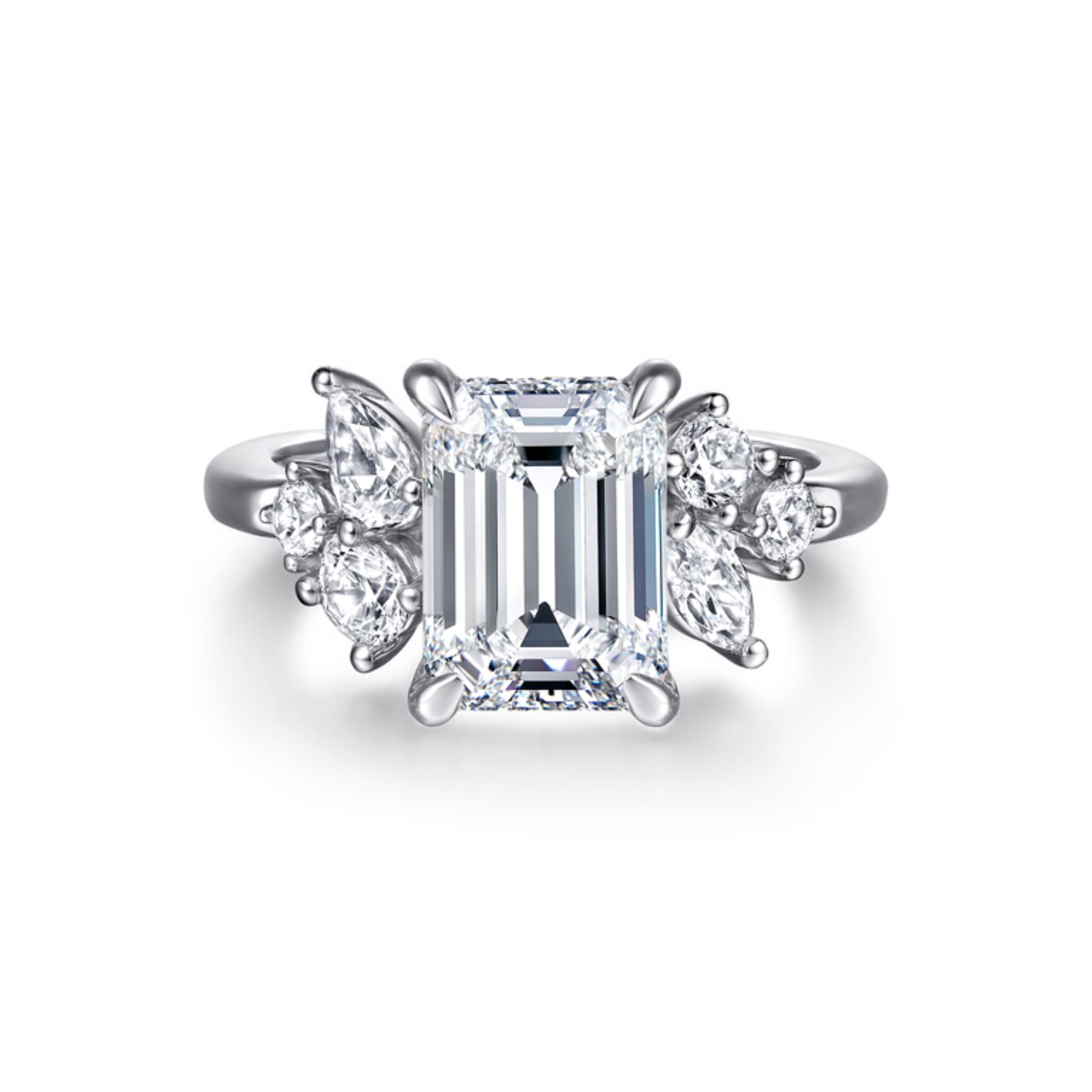 emerald cut diamond ring, solitaire rings, halo rings, gold rings, emerald cut engagement ring, gold rings for women, 14k gold rings, white gold rings, lab grown diamond rings, diamond rings for women, diamond rings, valentines gift for her, birthday gift for her, moissanite rings, 925 silver rings