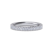 Full Eternity Pavé Round Cut Moissanite 14K White Gold Plated Wedding Band Ring For Her