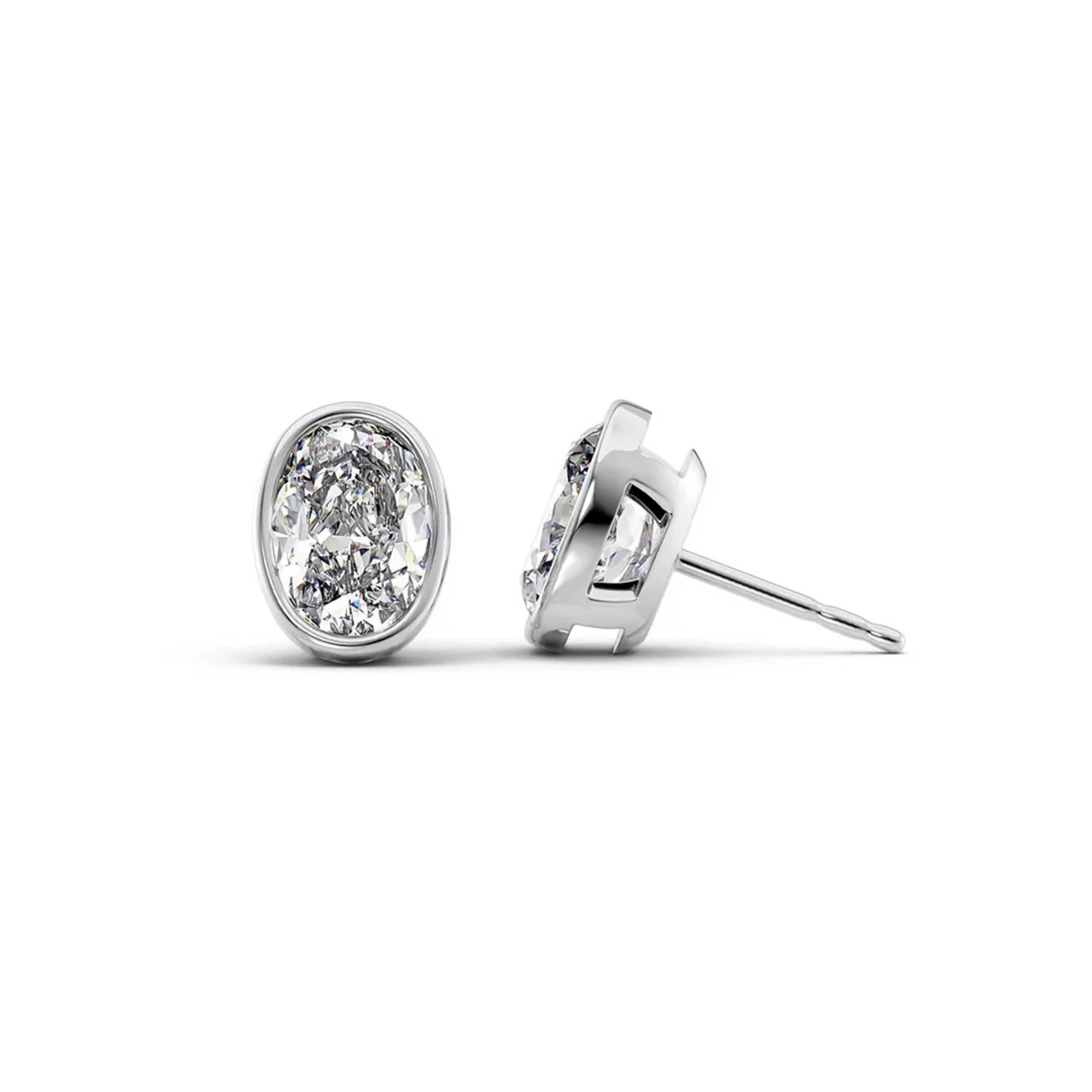 1.0 CT Square Cushion Cut Moissanite 14K White Gold Plated Solitaire Stud Earrings