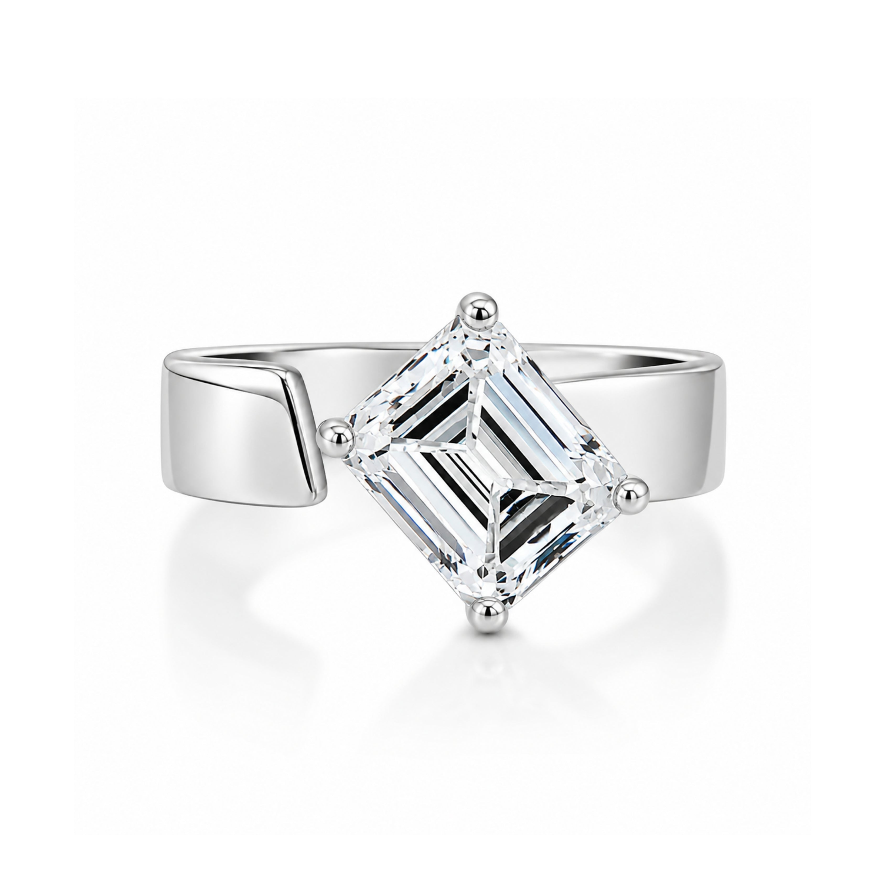 emerald cut diamond ring, solitaire rings, halo rings, gold rings, emerald cut engagement ring, gold rings for women, 14k gold rings, white gold rings, lab grown diamond rings, diamond rings for women, diamond rings, valentines gift for her, birthday gift for her, moissanite rings, 925 silver rings