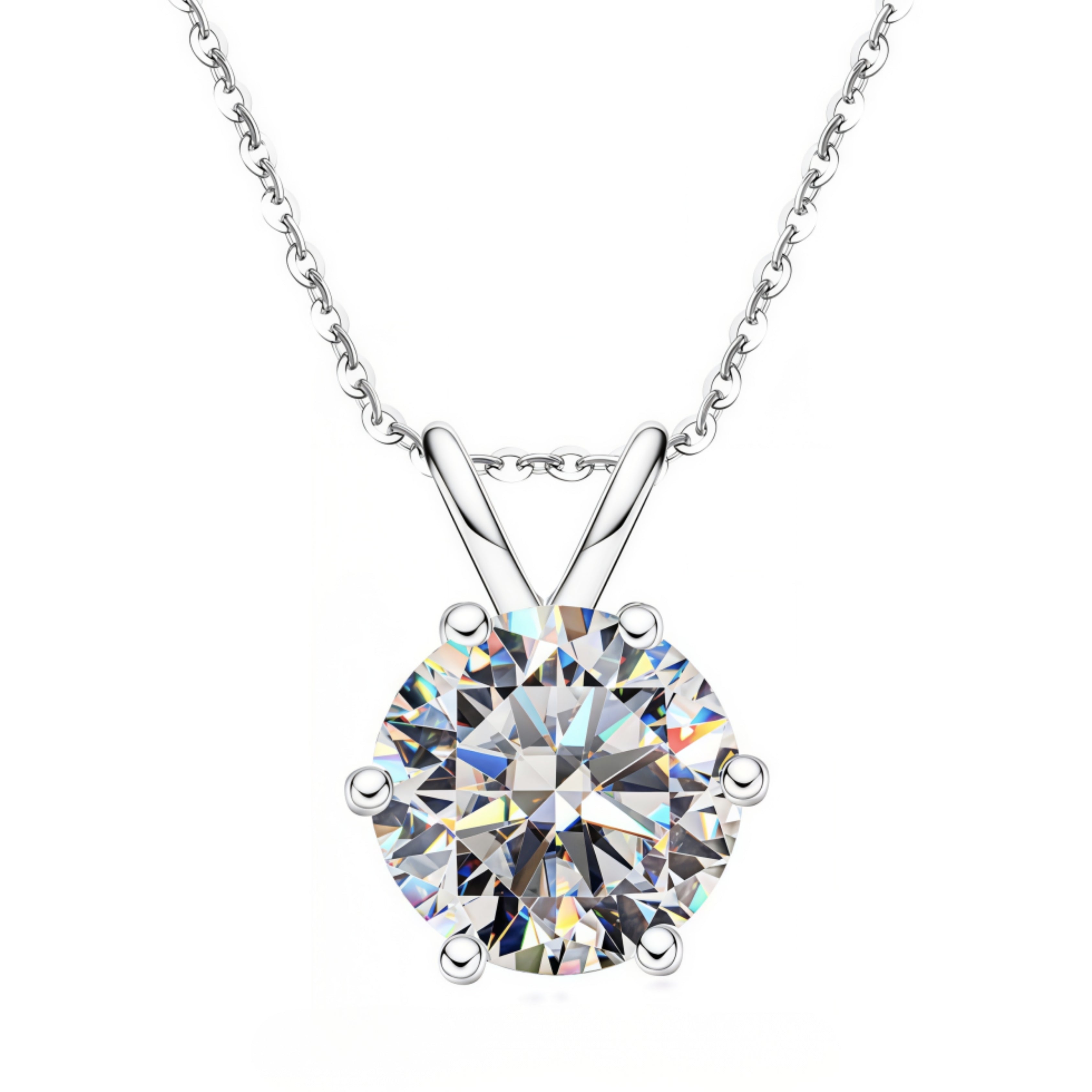 round cut moissanite pendant, solitaire pendant necklace, gold pendant necklace, silver pendant necklace, diamond pendant, custom moissanite pendant, gold necklace, gold necklace women, white gold necklace, 14k gold necklace, valentines gift for her, birthday gift for her, 925 silver necklace