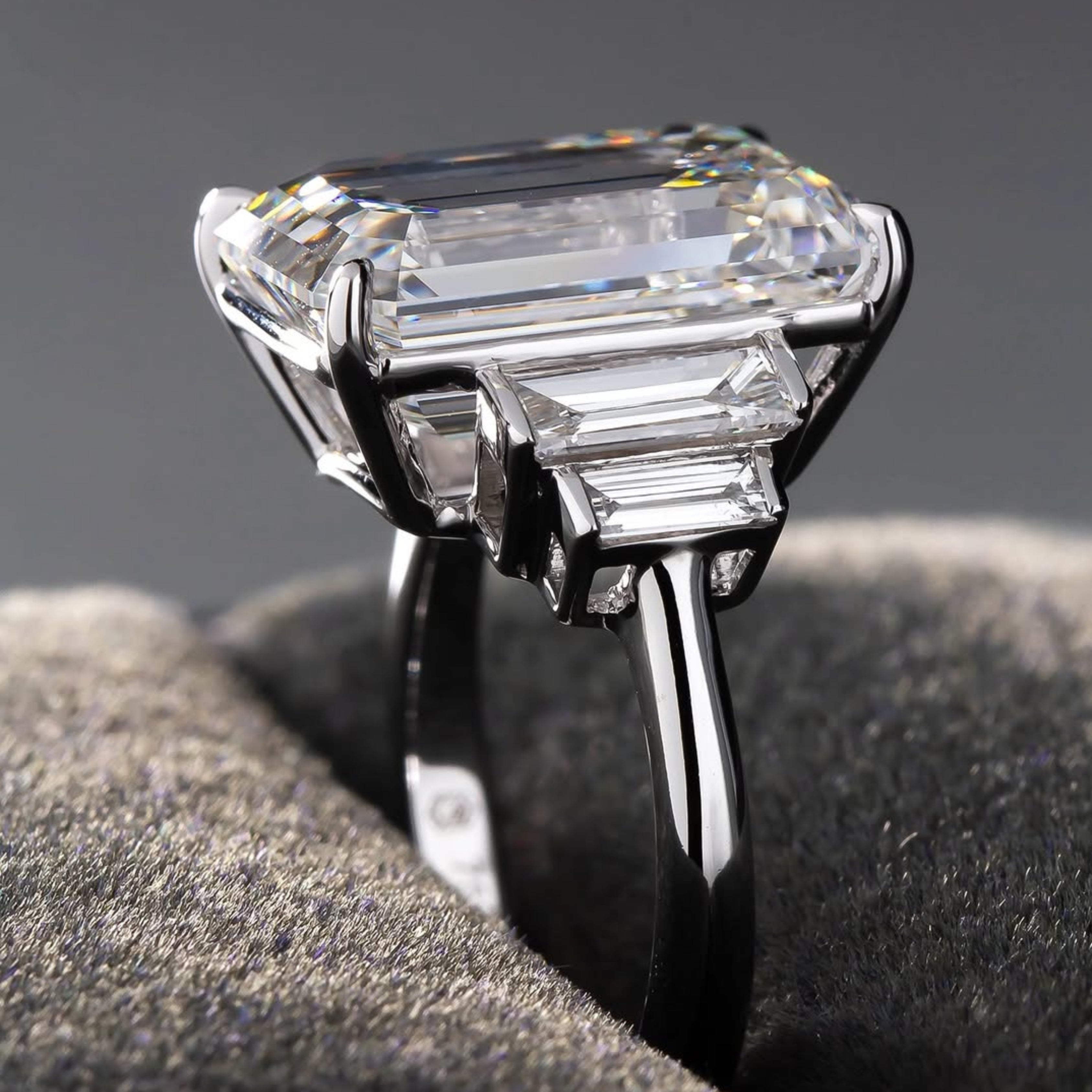 emerald cut engagement rings, three stone ring, emerald cut ring, solitaire rings, gold rings, emerald cut engagement ring, gold rings for women, 14k gold rings, white gold rings, lab grown diamond rings, diamond rings for women, diamond rings, valentines gift for her, birthday gift for her, moissanite rings