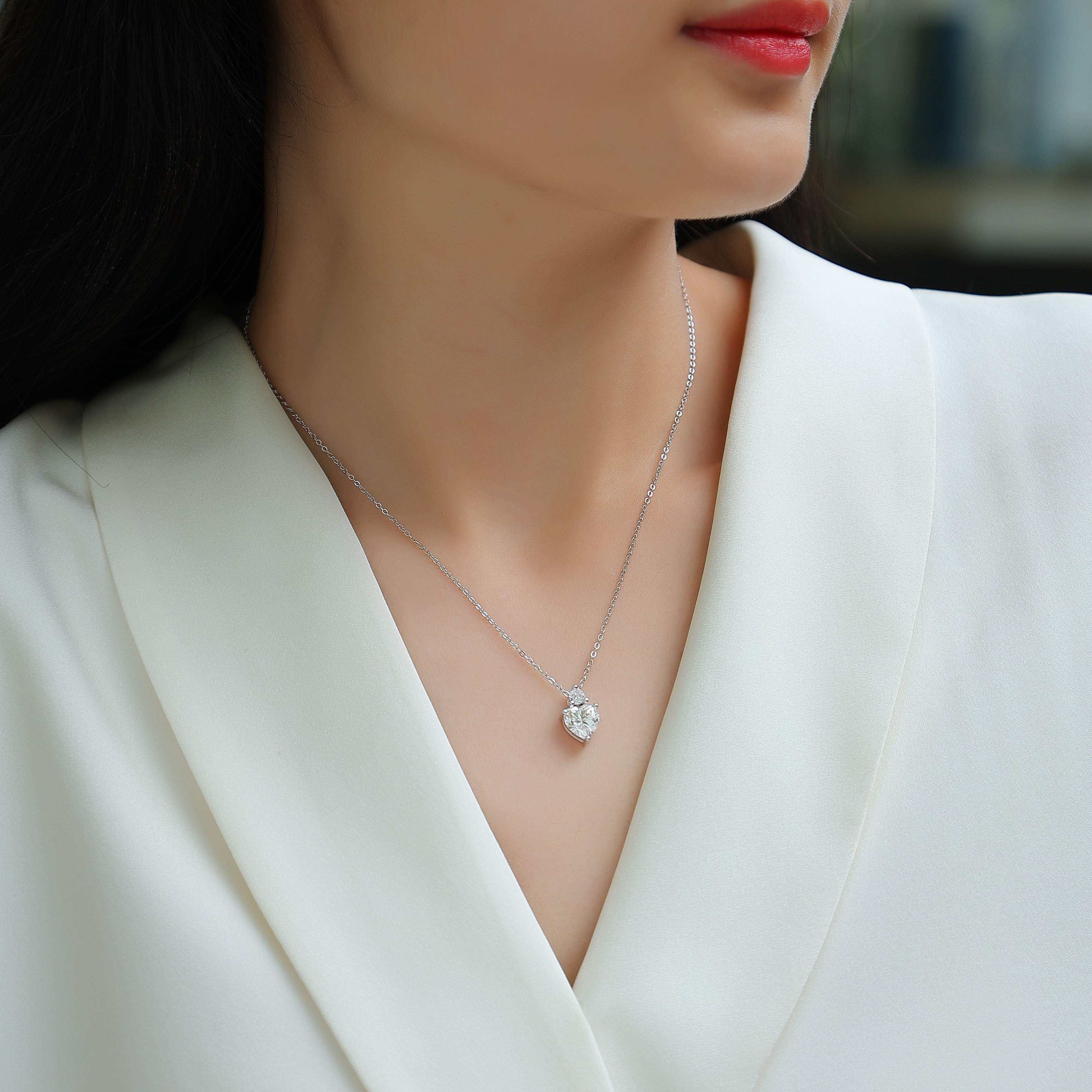 moissanite pendant, pendant necklace, gold pendant necklace, silver pendant necklace, diamond pendant, custom moissanite pendant, gold necklace, gold necklace women, white gold necklace, 14k gold necklace, valentines gift for her, birthday gift for her