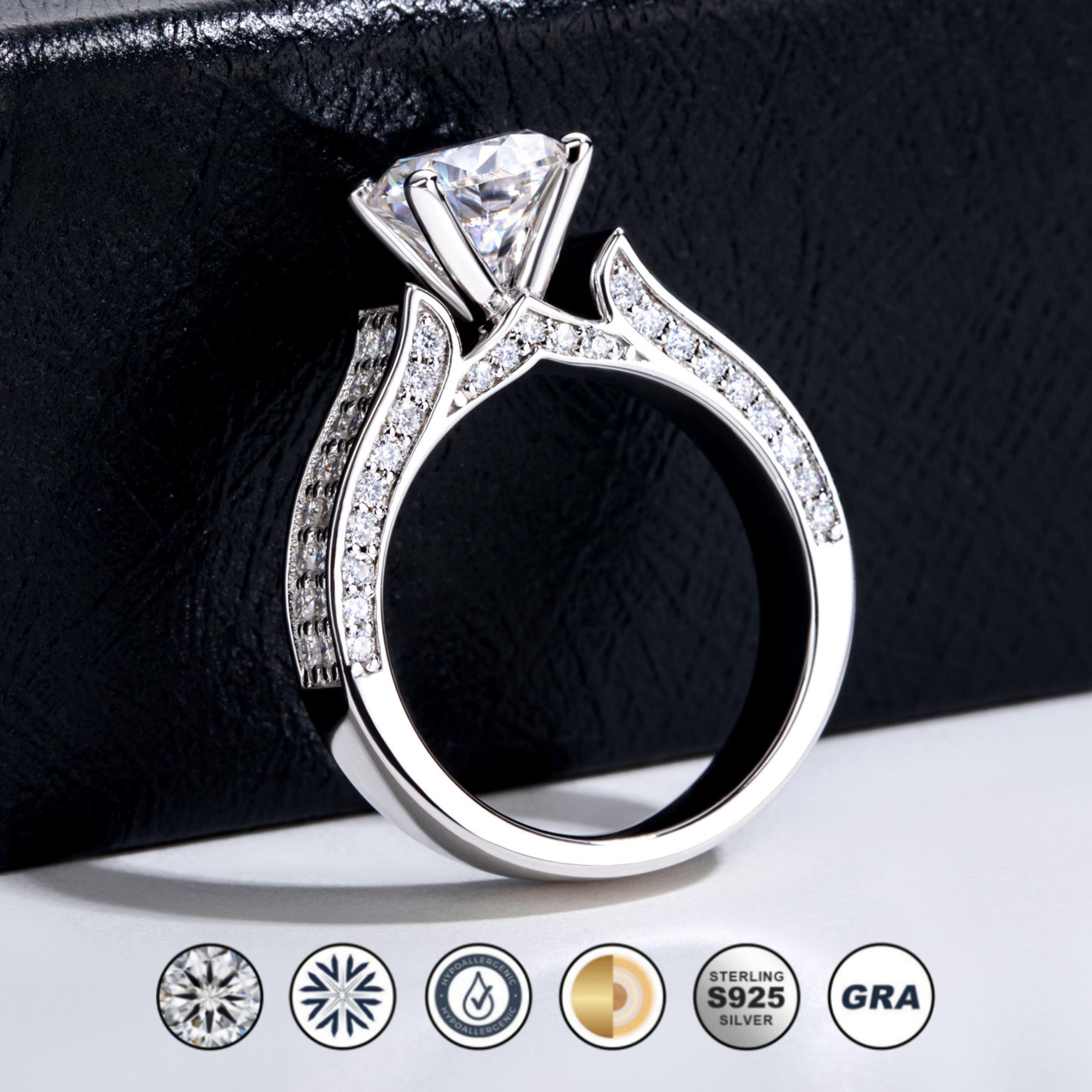 round cut diamond ring, solitaire rings, halo rings, gold rings, round cut engagement ring, gold rings for women, 14k gold rings, white gold rings, lab grown diamond rings, diamond rings for women, diamond rings, valentines gift for her, birthday gift for her, moissanite rings, 925 silver rings