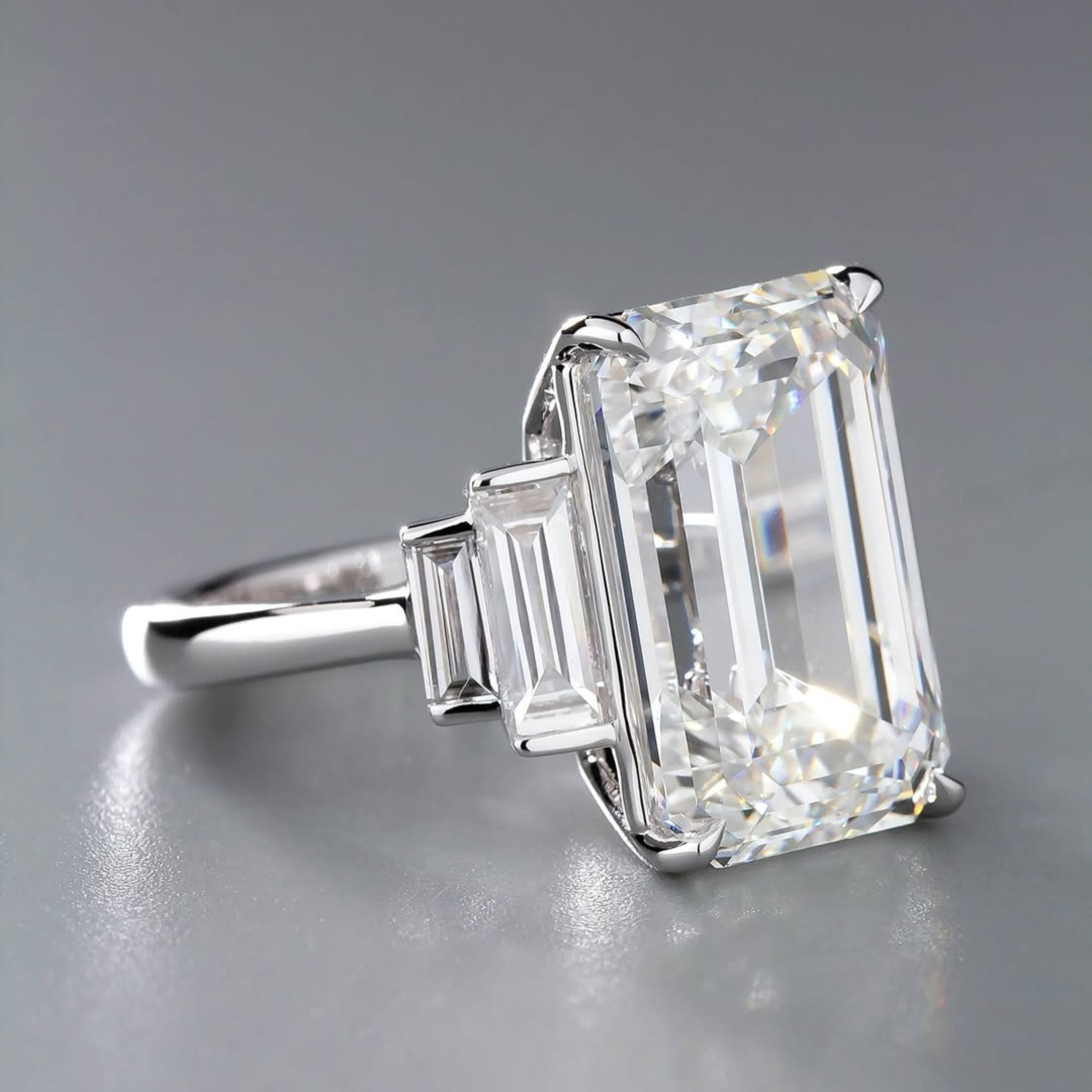 emerald cut engagement rings, three stone ring, emerald cut ring, solitaire rings, gold rings, emerald cut engagement ring, gold rings for women, 14k gold rings, white gold rings, lab grown diamond rings, diamond rings for women, diamond rings, valentines gift for her, birthday gift for her, moissanite rings