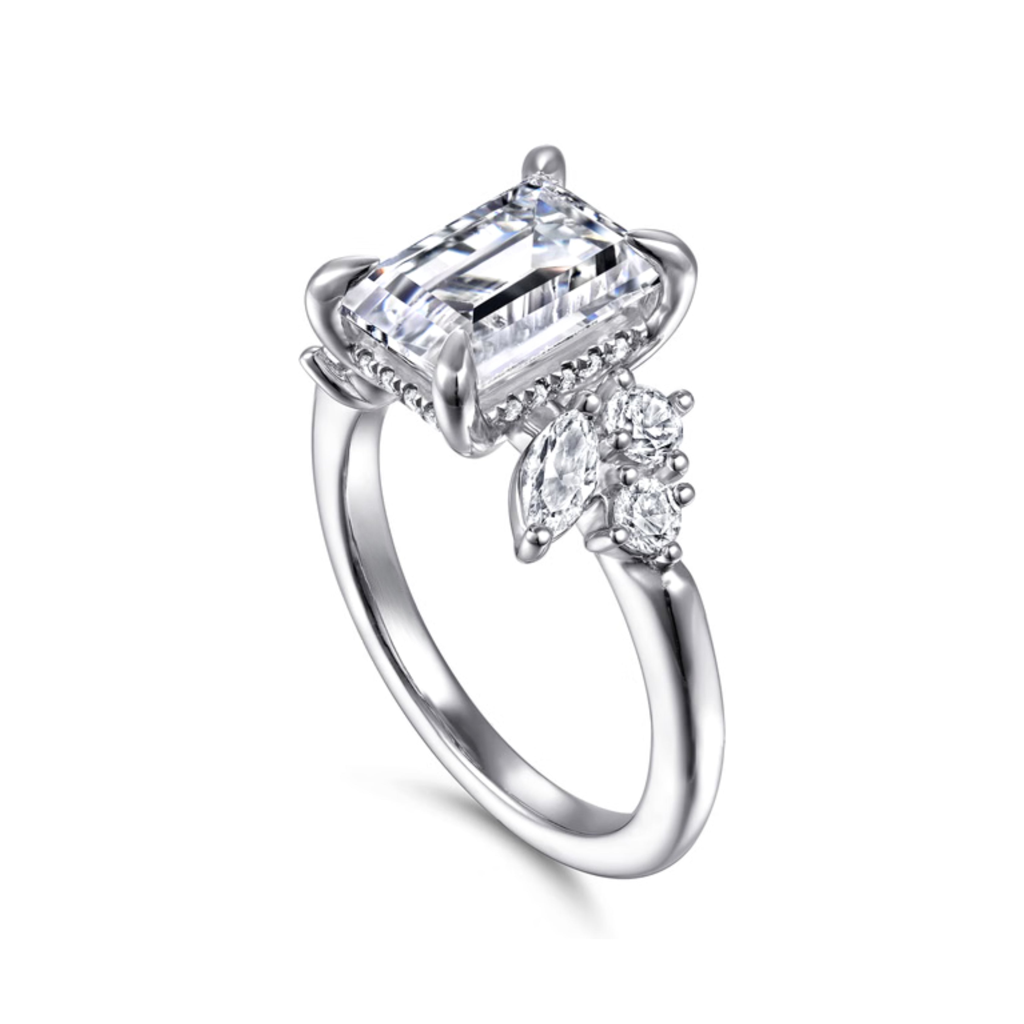 emerald cut diamond ring, solitaire rings, halo rings, gold rings, emerald cut engagement ring, gold rings for women, 14k gold rings, white gold rings, lab grown diamond rings, diamond rings for women, diamond rings, valentines gift for her, birthday gift for her, moissanite rings, 925 silver rings