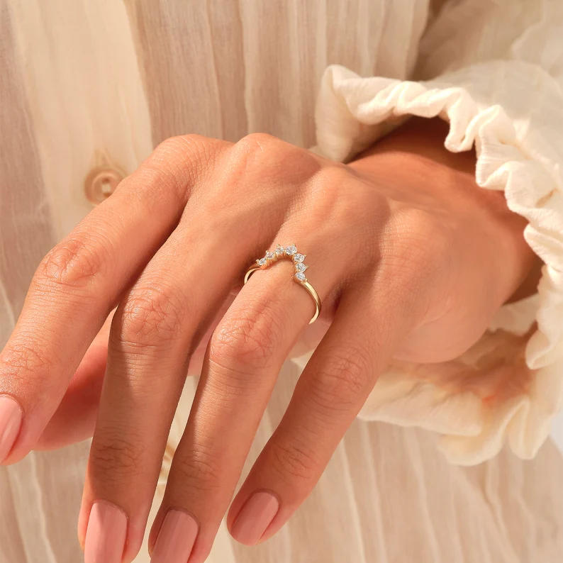 chevron ring, gold chevron ring, gold rings, round cut engagement ring, gold rings for women, 14k gold rings, white gold rings, lab grown diamond rings, diamond rings for women, diamond rings, valentines gift for her, birthday gift for her, moissanite rings