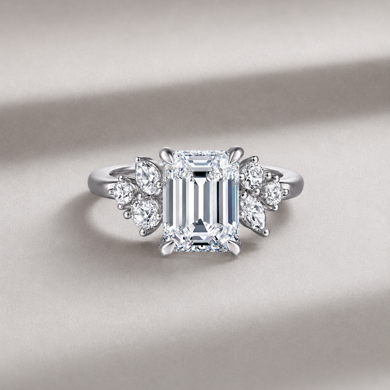 emerald cut diamond ring, solitaire rings, halo rings, gold rings, emerald cut engagement ring, gold rings for women, 14k gold rings, white gold rings, lab grown diamond rings, diamond rings for women, diamond rings, valentines gift for her, birthday gift for her, moissanite rings, 925 silver rings