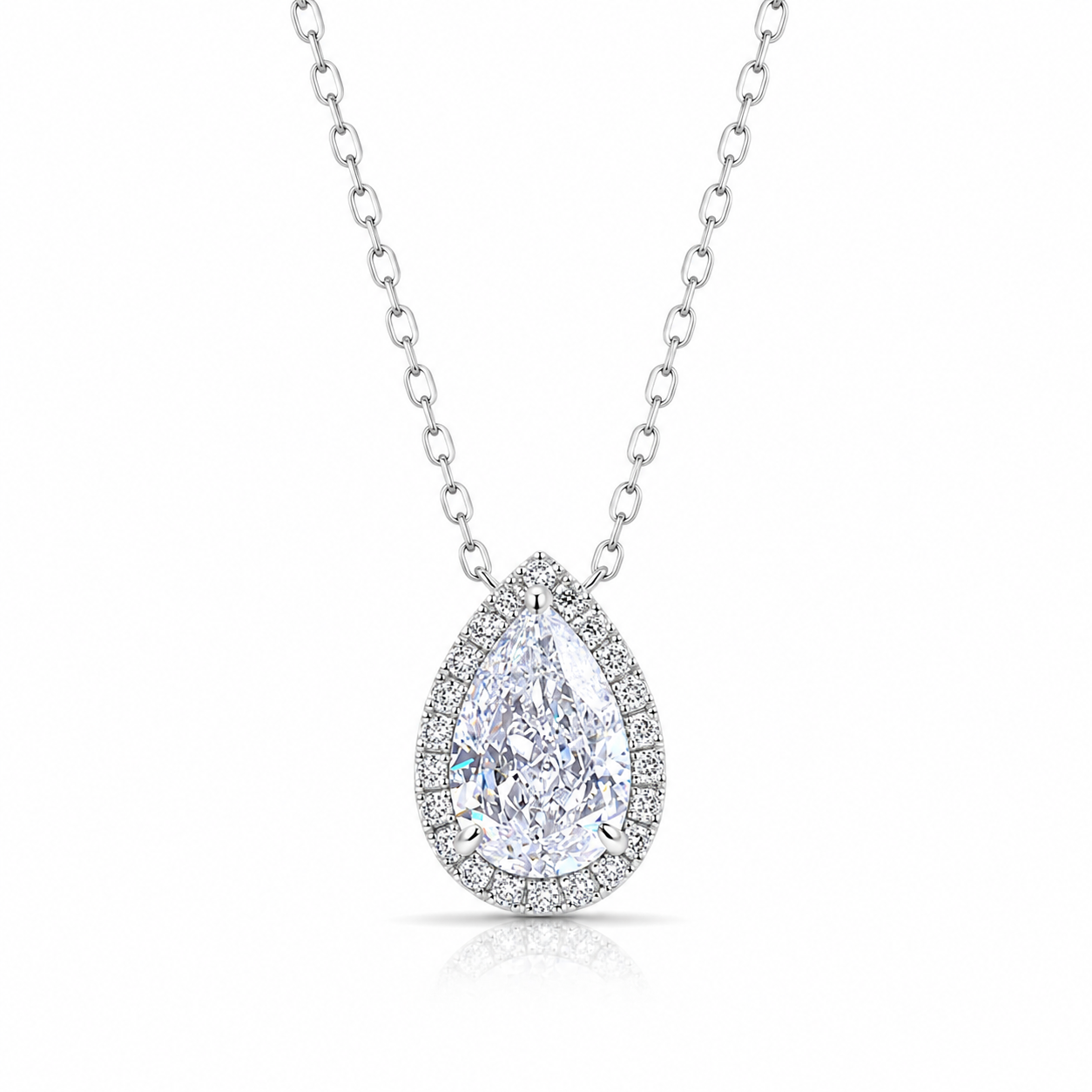pear cut moissanite pendant, pendant necklace, gold pendant necklace, silver pendant necklace, diamond pendant, custom moissanite pendant, gold necklace, gold necklace women, white gold necklace, 14k gold necklace, valentines gift for her, birthday gift for her, 925 silver necklace