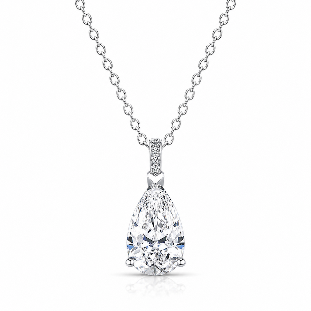 pear cut moissanite pendant, pendant necklace, gold pendant necklace, silver pendant necklace, diamond pendant, custom moissanite pendant, gold necklace, gold necklace women, white gold necklace, 14k gold necklace, valentines gift for her, birthday gift for her, 925 silver necklace