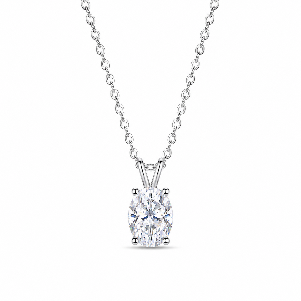 oval cut moissanite pendant, solitaire pendant necklace, gold pendant necklace, silver pendant necklace, diamond pendant, custom moissanite pendant, gold necklace, gold necklace women, white gold necklace, 14k gold necklace, valentines gift for her, birthday gift for her, 925 silver necklace