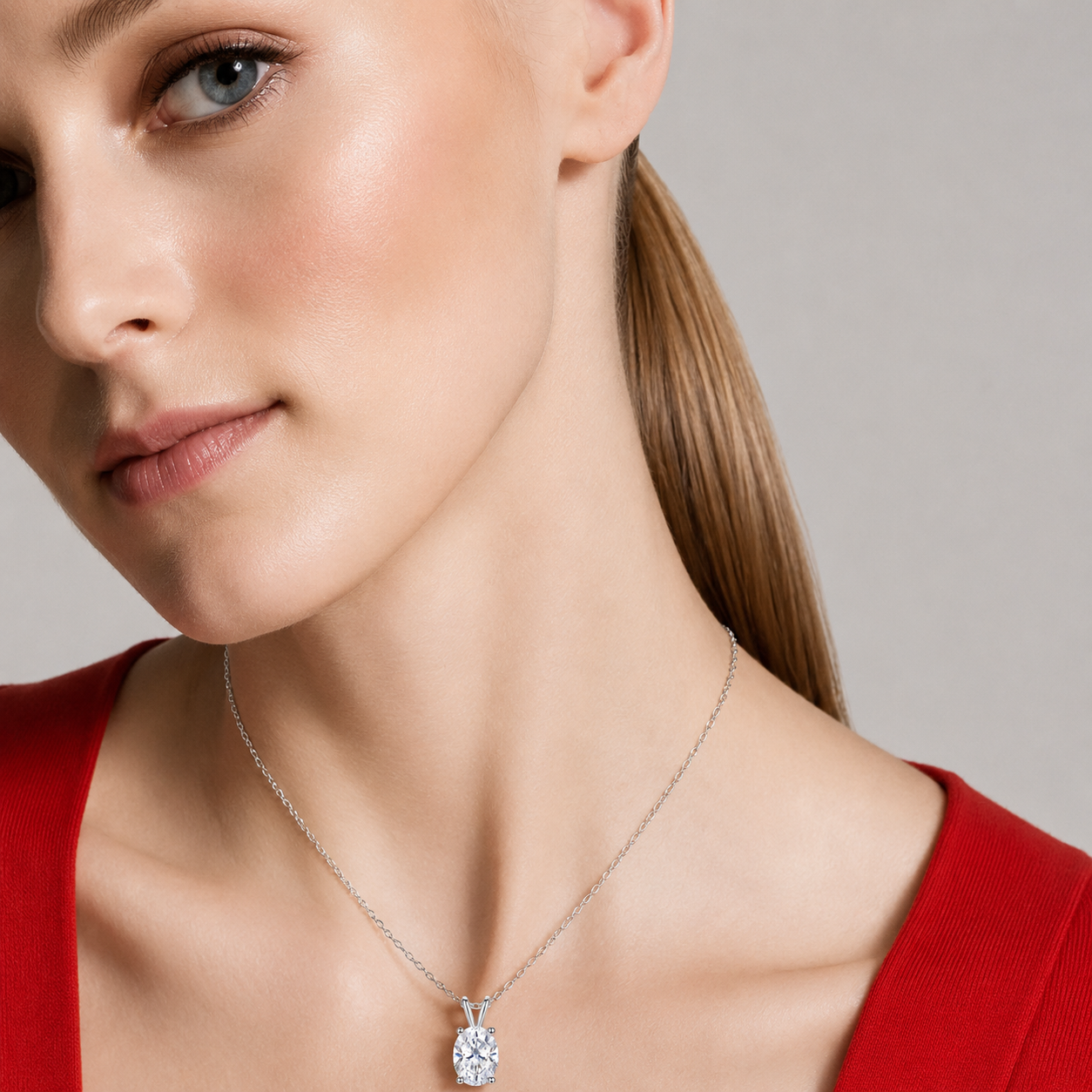 oval cut moissanite pendant, solitaire pendant necklace, gold pendant necklace, silver pendant necklace, diamond pendant, custom moissanite pendant, gold necklace, gold necklace women, white gold necklace, 14k gold necklace, valentines gift for her, birthday gift for her, 925 silver necklace