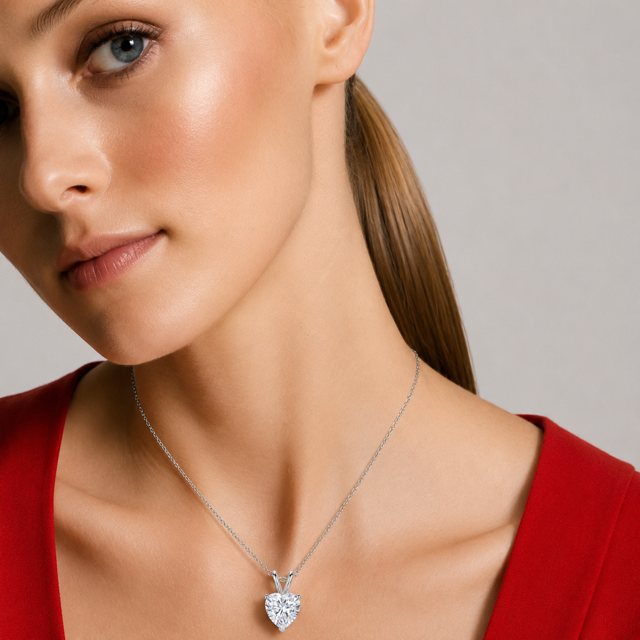 heart cut moissanite pendant, solitaire pendant necklace, gold pendant necklace, silver pendant necklace, diamond pendant, custom moissanite pendant, gold necklace, gold necklace women, white gold necklace, 14k gold necklace, valentines gift for her, birthday gift for her, 925 silver necklace