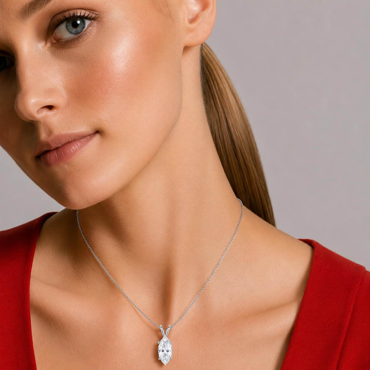 marquise cut moissanite pendant, solitaire pendant necklace, gold pendant necklace, silver pendant necklace, diamond pendant, custom moissanite pendant, gold necklace, gold necklace women, white gold necklace, 14k gold necklace, valentines gift for her, birthday gift for her, 925 silver necklace