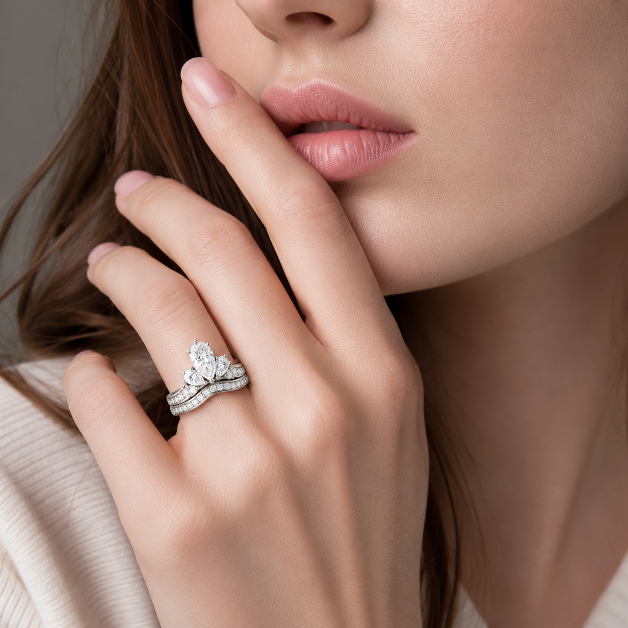 cluster ring, bridal ring set, round cut diamond ring, wedding ring set, engagement and wedding ring set, solitaire rings, gold rings, round cut engagement ring, gold rings for women, 14k gold rings, white gold rings, lab grown diamond rings, diamond rings for women, diamond rings, valentines gift for her, birthday gift for her, moissanite rings, 925 silver rings