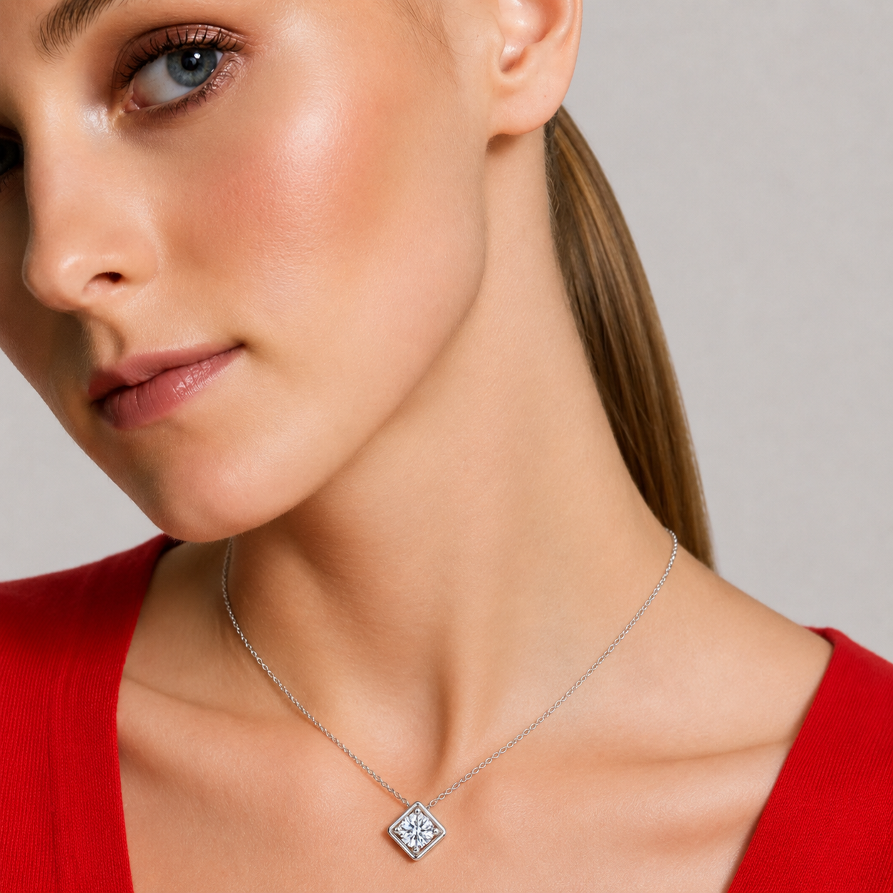 moissanite pendant, pendant necklace, gold pendant necklace, silver pendant necklace, diamond pendant, custom moissanite pendant, gold necklace, gold necklace women, white gold necklace, 14k gold necklace, valentines gift for her, birthday gift for her