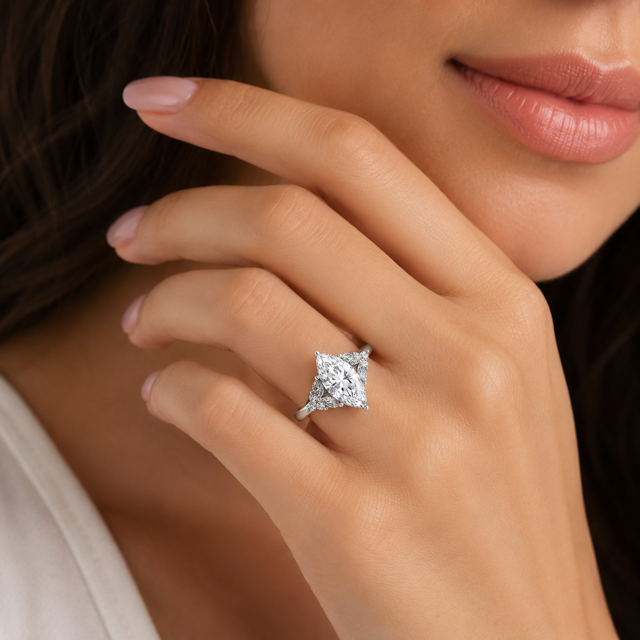 2.0 CT Marquise Cut Moissanite Custom Women's Wedding Ring