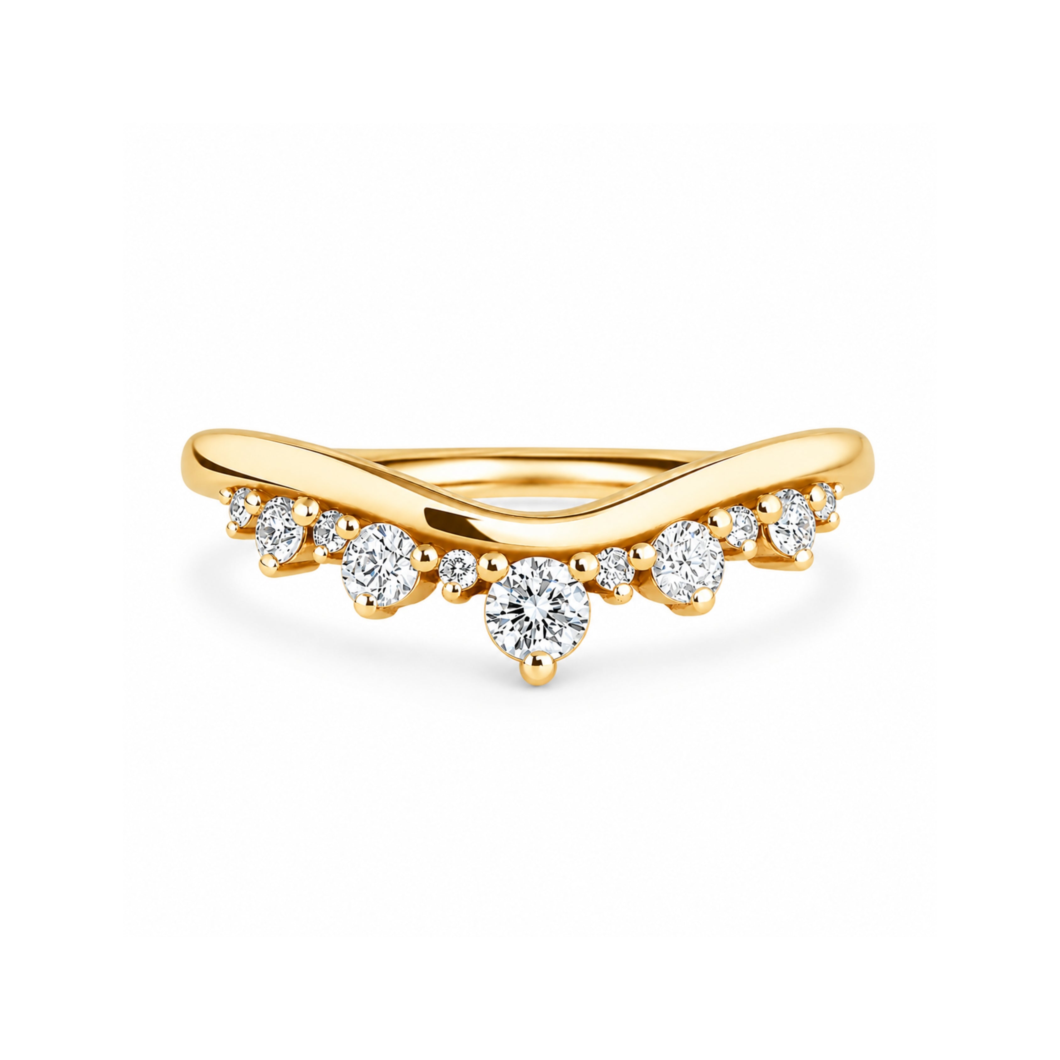 angela curved ring, chevron ring, v shaped band, v shaped ring for her, chevron band, round cut diamond ring, round cut engagement ring, gold rings, eternity ring, engagement rings, engagement rings for women, moissanite engagement rings, gold rings for women, 14k gold rings, white gold rings, lab grown diamond rings, diamond rings for women, diamond rings, valentines gift for her, birthday gift for her, moissanite rings, 925 silver rings