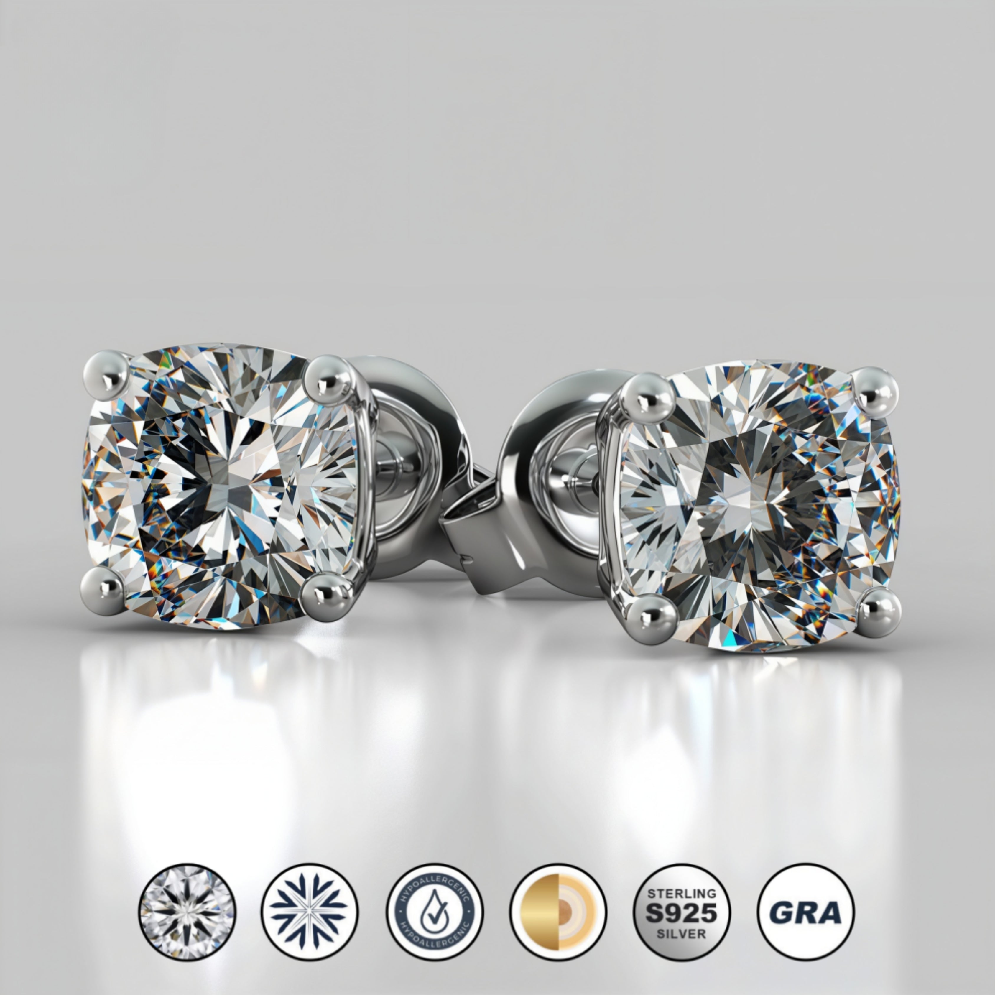 studs, diamond earrings, gold earrings, earrings for women, stud earrings, diamond stud earrings, van cleef earrings, dior earrings, moissanite earrings, silver earrings, sterling silver earrings, silver earrings for women, gift for her, valentines gift for her, birthday gift for her, solitaire studs, moiss