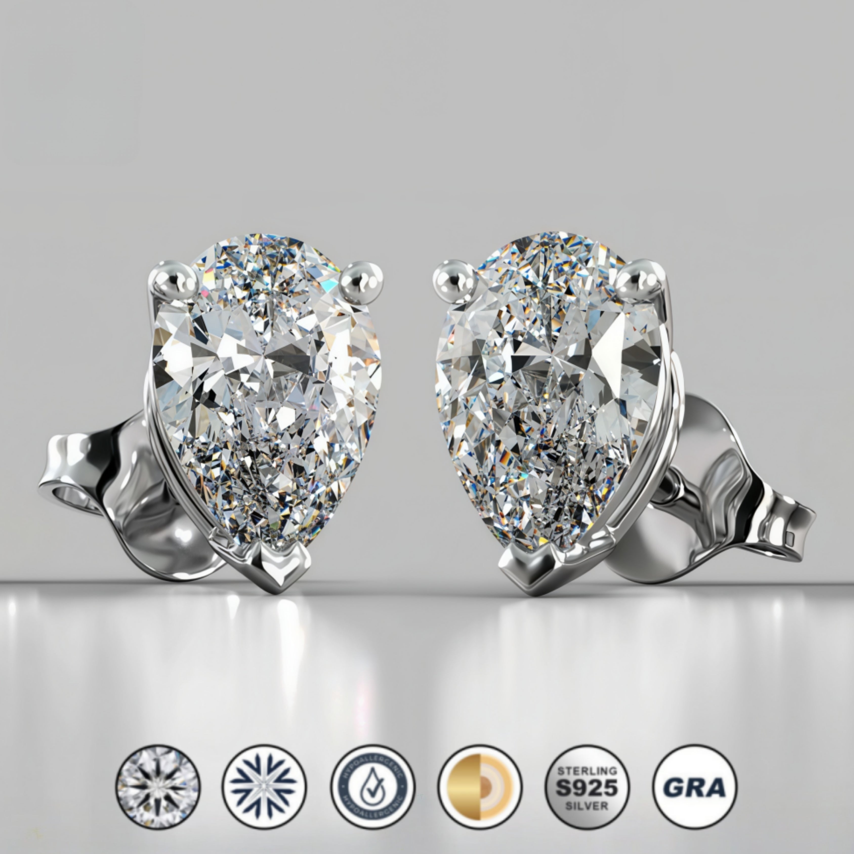 studs, diamond earrings, gold earrings, earrings for women, stud earrings, diamond stud earrings, van cleef earrings, dior earrings, moissanite earrings, silver earrings, sterling silver earrings, silver earrings for women, gift for her, valentines gift for her, birthday gift for her, solitaire studs, moiss