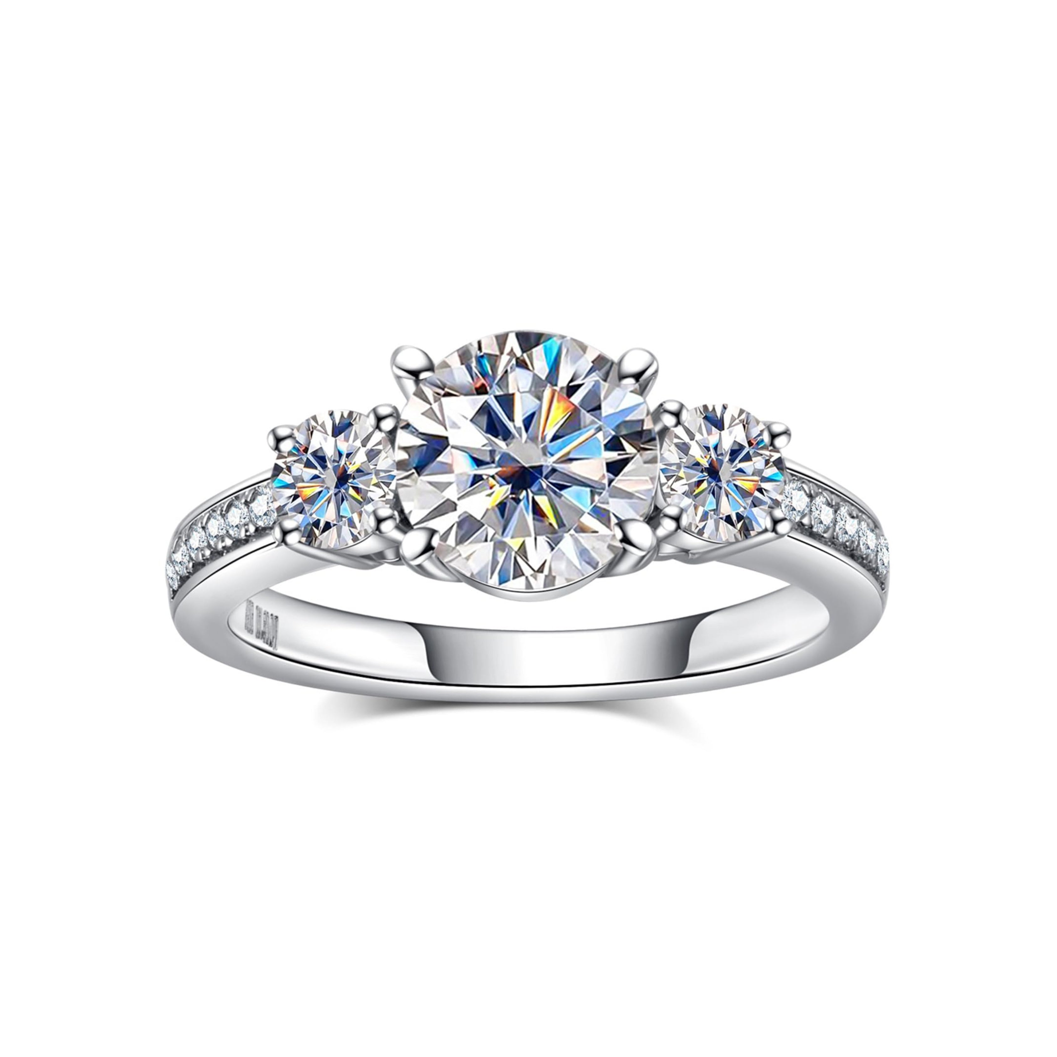 round cut diamond ring, three stone rings, round diamond ring, 1 carat round diamond ring, gold ring, 14k gold ring, white gold ring, rings, promise rings for her, anniversary ring, silver rings, sterling silver rings, valentines gift for her, birthday gift for her, lab grown diamonds