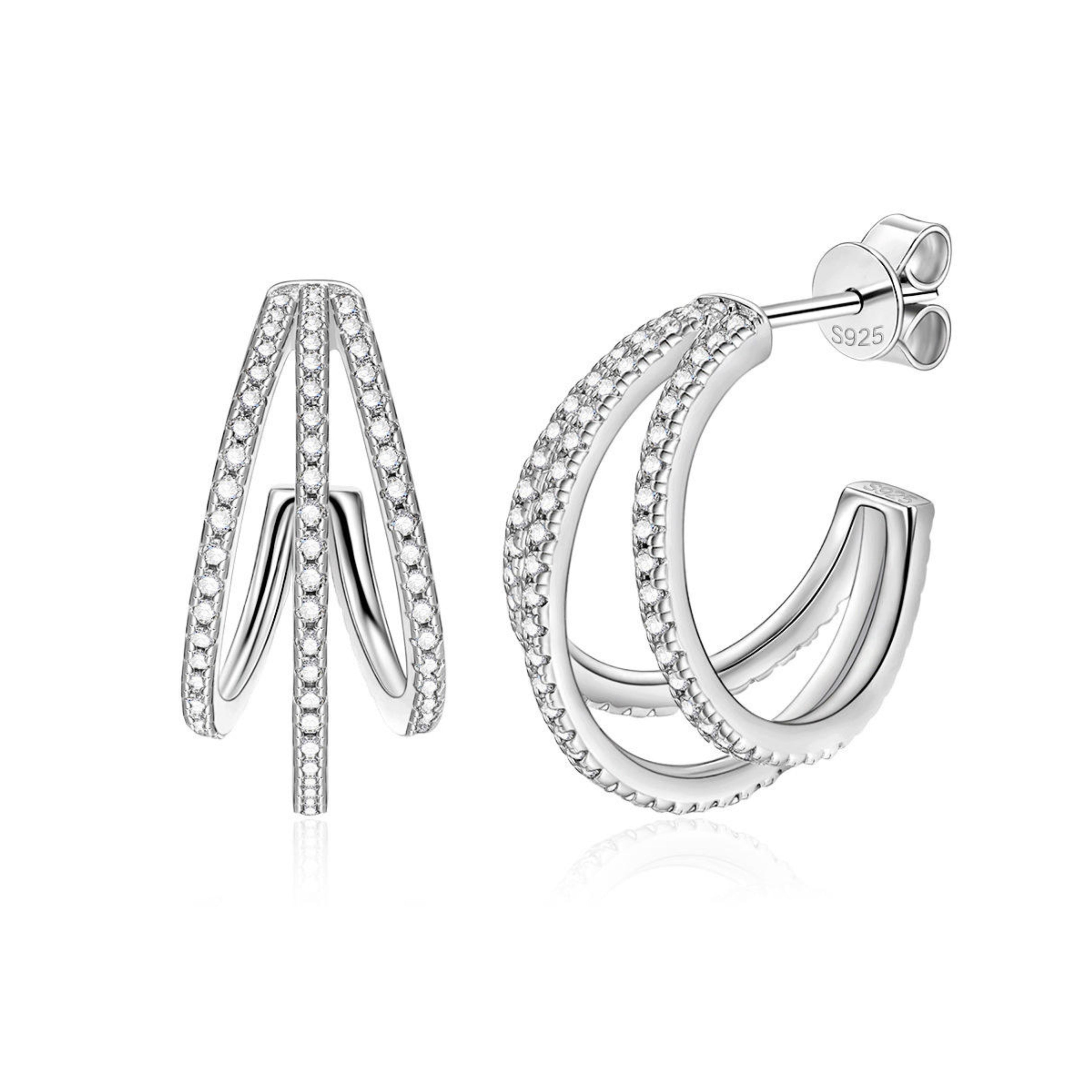 hoop earrings, silver hoop earrings, diamond hoop earrings, huggie hoop earrings, earrings, huggie earrings, diamond earrings, gold earrings, gold huggie earrings, drop earrings, lab grown diamond earrings, real diamond earrings, lab created diamond earrings, valentines gift for her, birthday gift for her