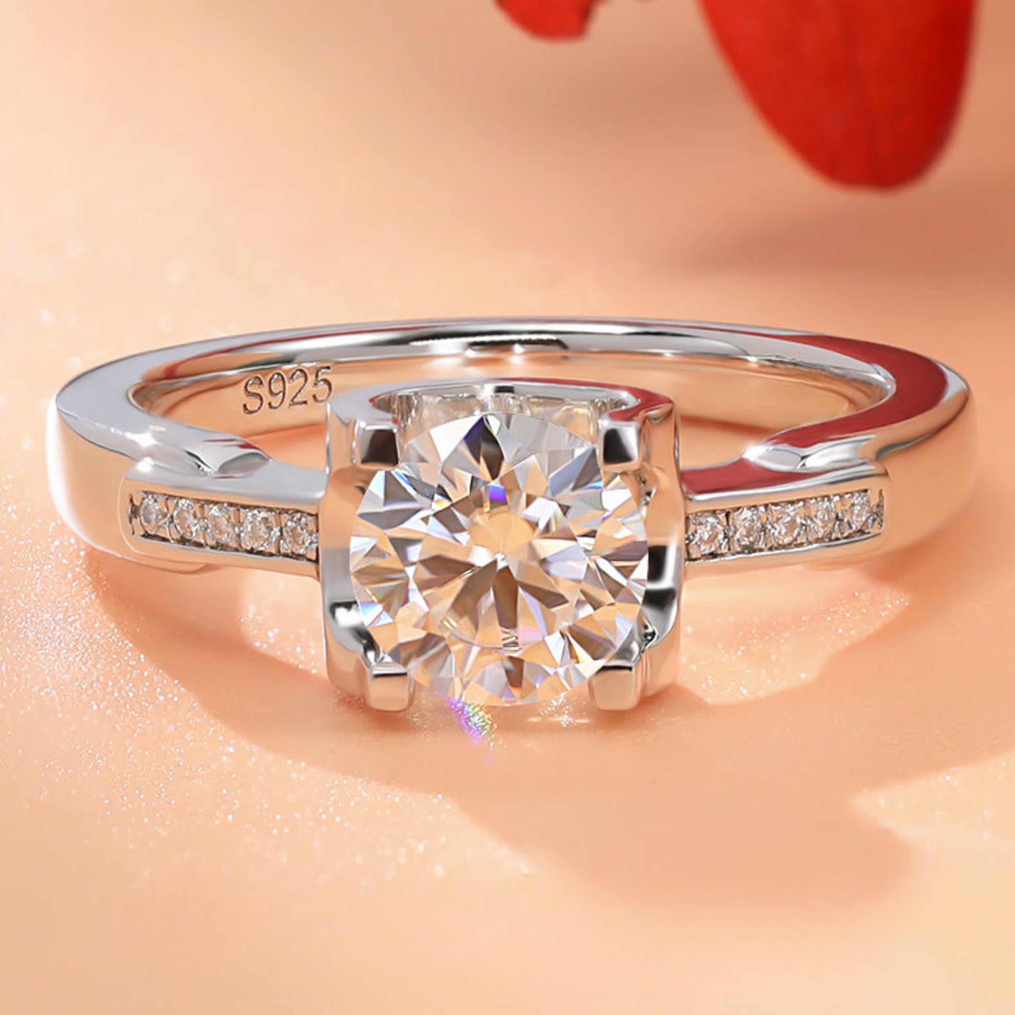 round cut diamond ring, solitaire rings, halo rings, gold rings, round cut engagement ring, gold rings for women, 14k gold rings, white gold rings, lab grown diamond rings, diamond rings for women, diamond rings, valentines gift for her, birthday gift for her, moissanite rings, 925 silver rings