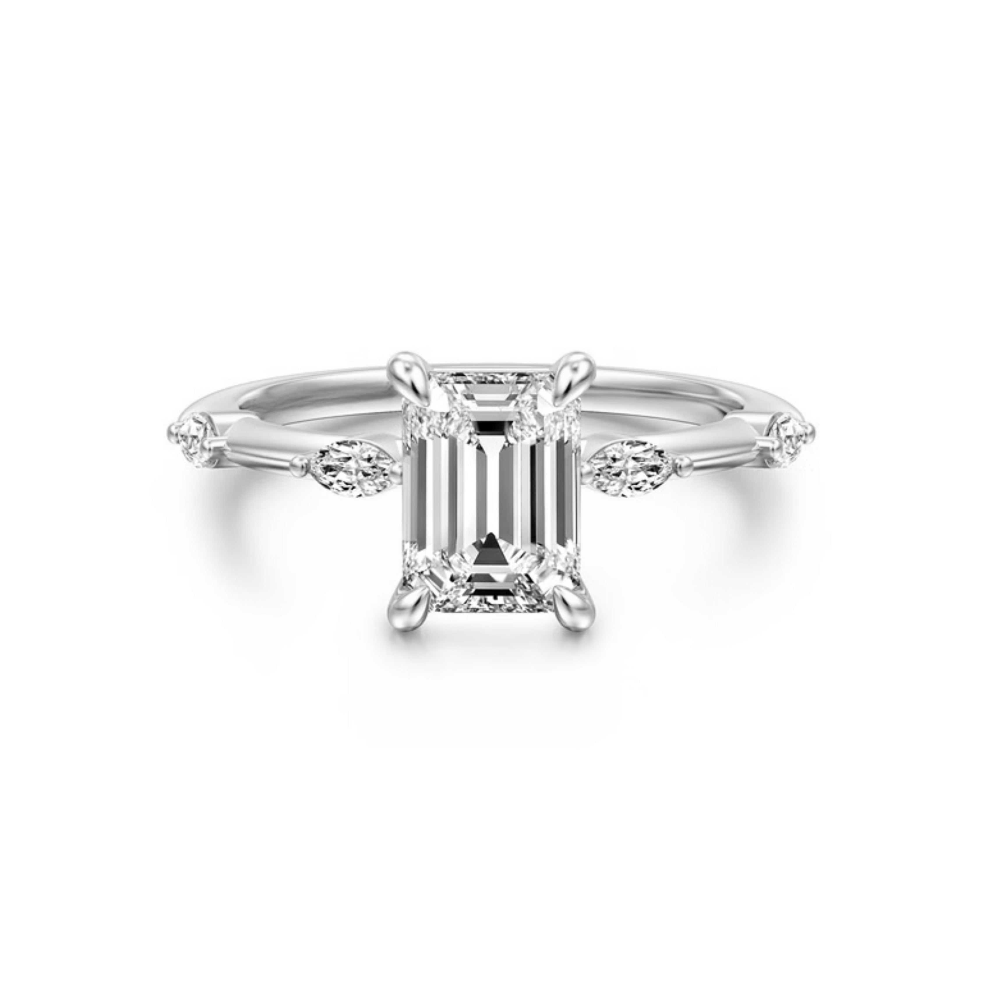 emerald cut diamond ring, solitaire rings, halo rings, gold rings, emerald cut engagement ring, gold rings for women, 14k gold rings, white gold rings, lab grown diamond rings, diamond rings for women, diamond rings, valentines gift for her, birthday gift for her, moissanite rings, 925 silver rings