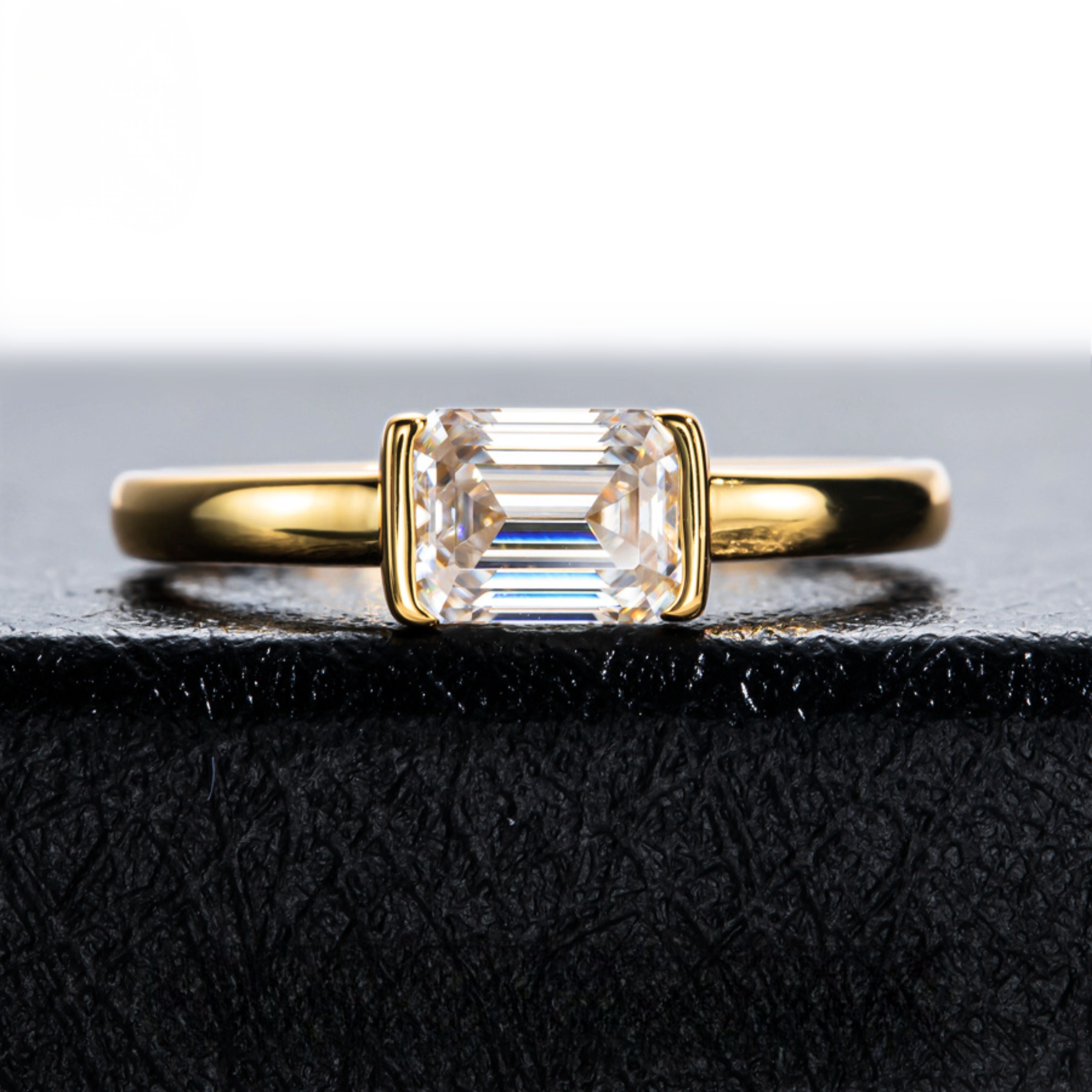 emerald cut diamond ring, solitaire rings, halo rings, gold rings, emerald cut engagement ring, gold rings for women, 14k gold rings, white gold rings, lab grown diamond rings, diamond rings for women, diamond rings, valentines gift for her, birthday gift for her, moissanite rings, 925 silver rings