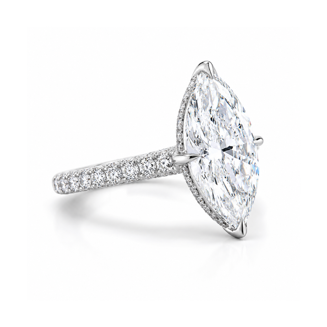 bridal ring set, marquise cut ring, wedding ring set, engagement and wedding ring set, solitaire rings, gold rings, marquise cut engagement ring, gold rings for women, 14k gold rings, white gold rings, lab grown diamond rings, diamond rings for women, diamond rings, valentines gift for her, birthday gift for her, moissanite rings