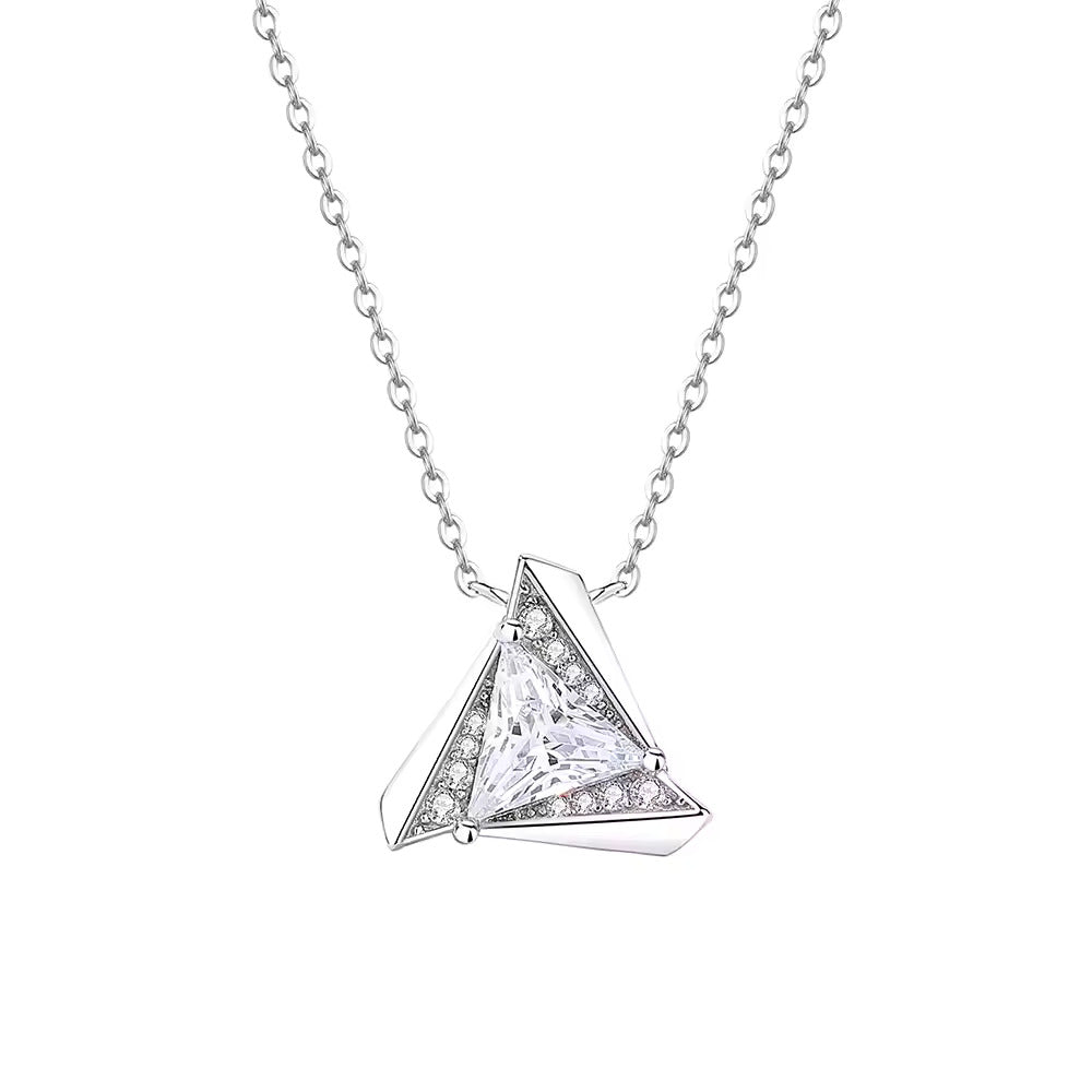 triangle pendant necklace, geometric pendant necklace, moissanite necklace, moissanite necklace mens, moissanite necklace gold, women's moissanite necklace, lab diamond necklace, diamond necklace, diamond necklace for women, diamond necklace women, gold diamond necklace