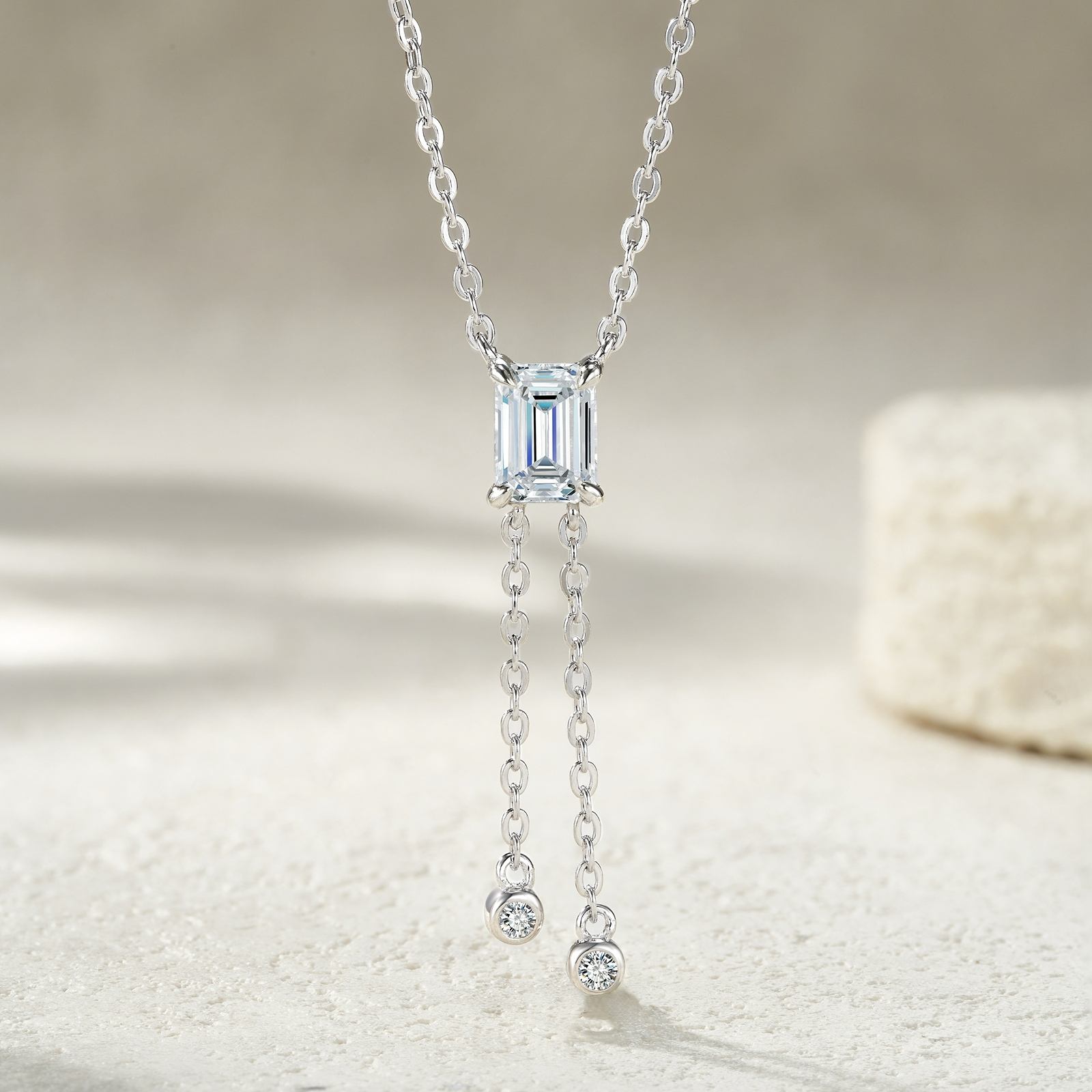 drop necklace, moissanite pendant, pendant necklace, gold pendant necklace, silver pendant necklace, diamond pendant, custom moissanite pendant, gold necklace, gold necklace women, white gold necklace, 14k gold necklace, valentines gift for her, birthday gift for her