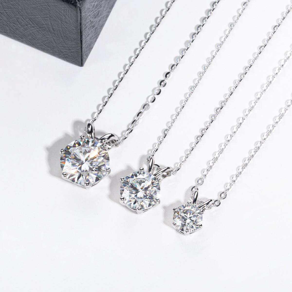 round cut moissanite pendant, solitaire pendant necklace, gold pendant necklace, silver pendant necklace, diamond pendant, custom moissanite pendant, gold necklace, gold necklace women, white gold necklace, 14k gold necklace, valentines gift for her, birthday gift for her, 925 silver necklace
