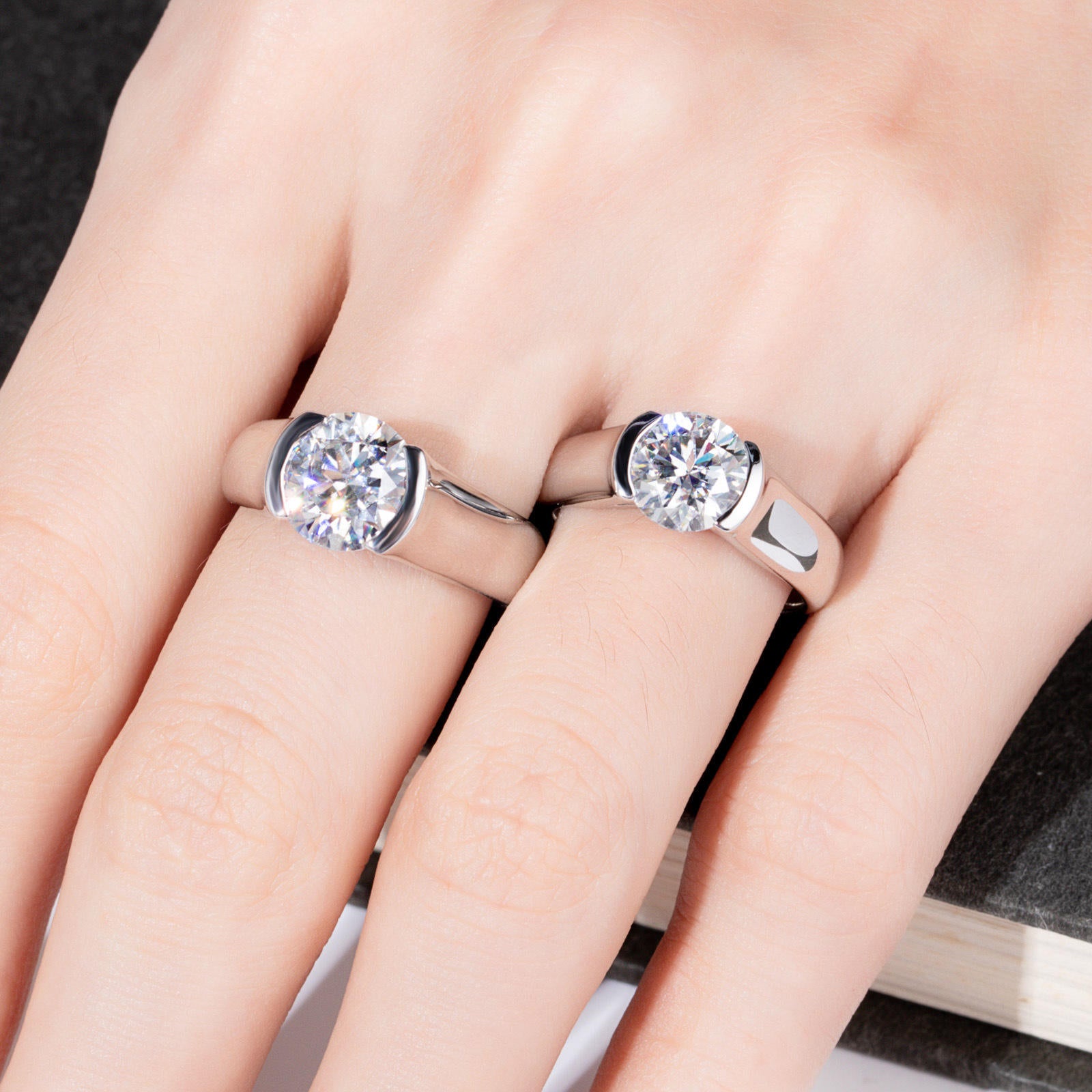 round cut diamond ring, solitaire rings, halo rings, gold rings, round cut engagement ring, gold rings for women, 14k gold rings, white gold rings, lab grown diamond rings, diamond rings for women, diamond rings, valentines gift for her, birthday gift for her, moissanite rings, 925 silver rings