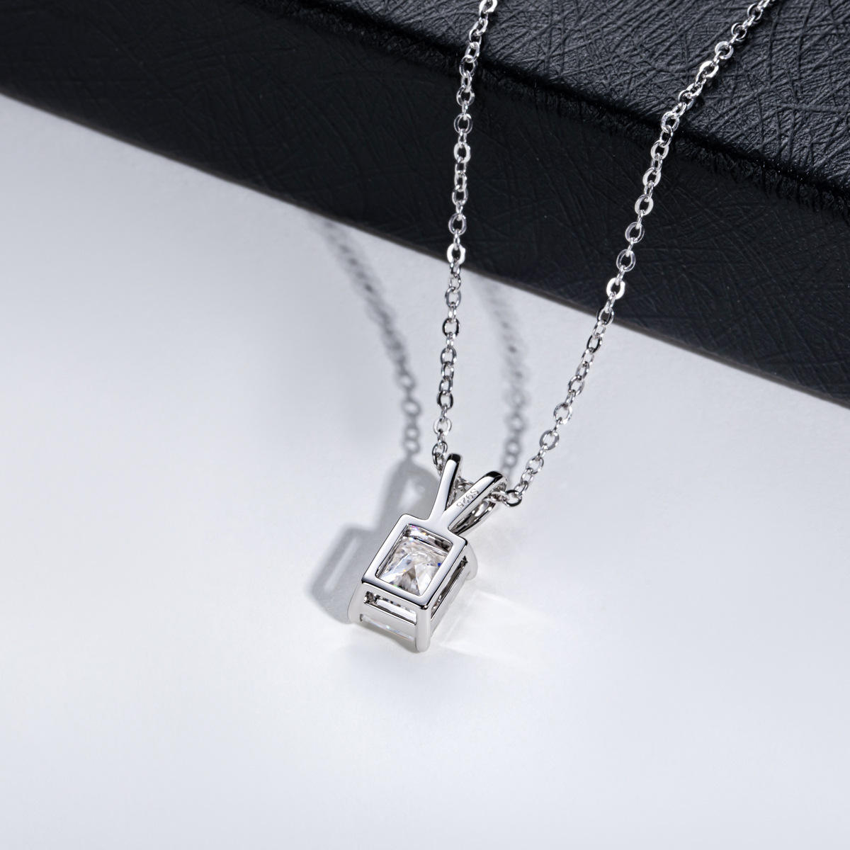 radiant cut moissanite pendant, solitaire pendant necklace, gold pendant necklace, silver pendant necklace, diamond pendant, custom moissanite pendant, gold necklace, gold necklace women, white gold necklace, 14k gold necklace, valentines gift for her, birthday gift for her, 925 silver necklace