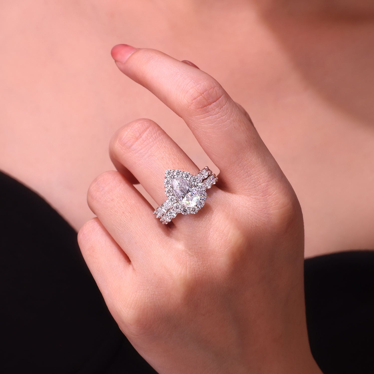 wedding ring set, ring set, bridal set, rings, promise rings, moissanite rings, lab grown diamond rings, gold wedding rings, gold rings, gold rings for women, 14k gold rings, white gold rings, silver rings, silver rings for women, valentines gift for her, birthday gift for her