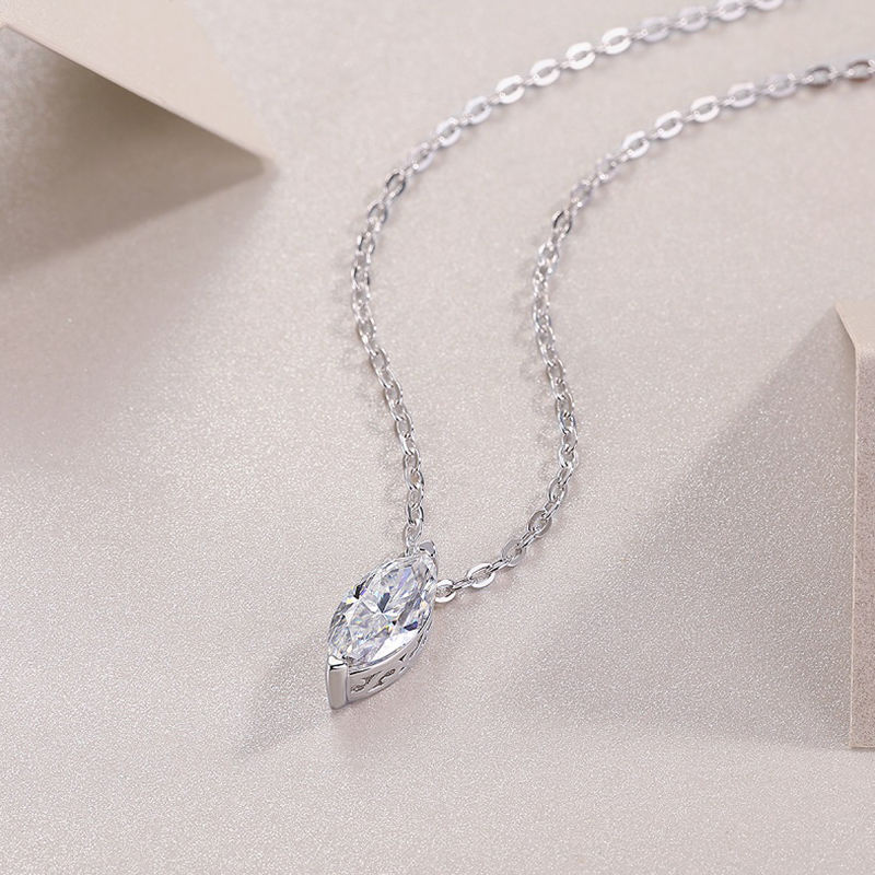 marquise cut moissanite pendant, pendant necklace, gold pendant necklace, silver pendant necklace, diamond pendant, custom moissanite pendant, gold necklace, gold necklace women, white gold necklace, 14k gold necklace, valentines gift for her, birthday gift for her, 925 silver necklace